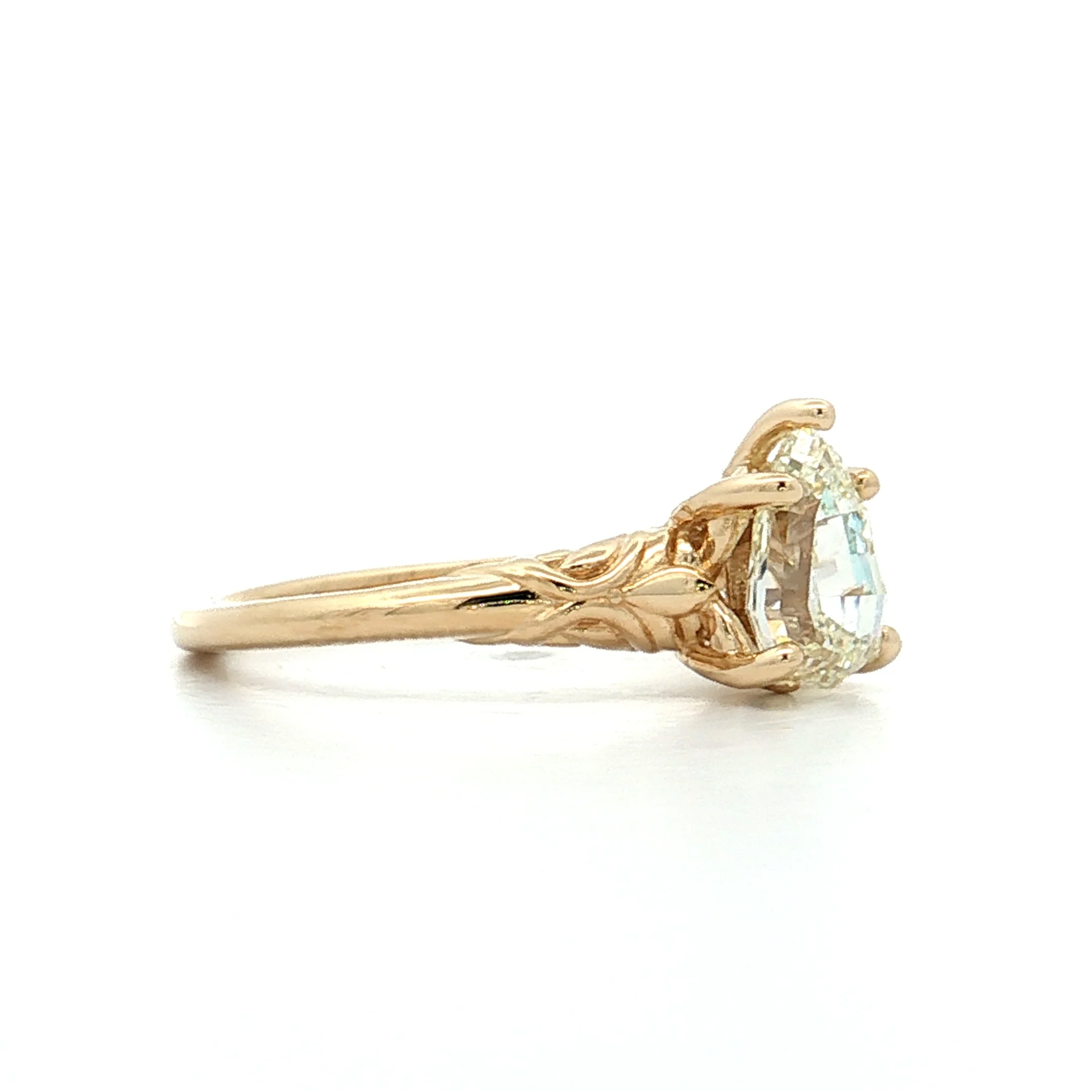 1.01 Pear Step Cut Diamond Engagement Ring 14k - Image 3