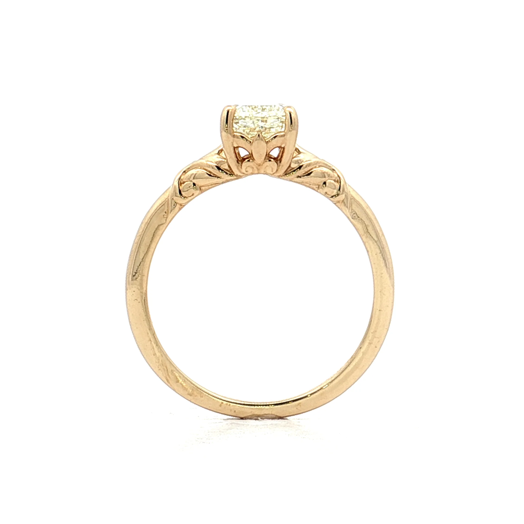 1.01 Pear Step Cut Diamond Engagement Ring 14k - Image 4