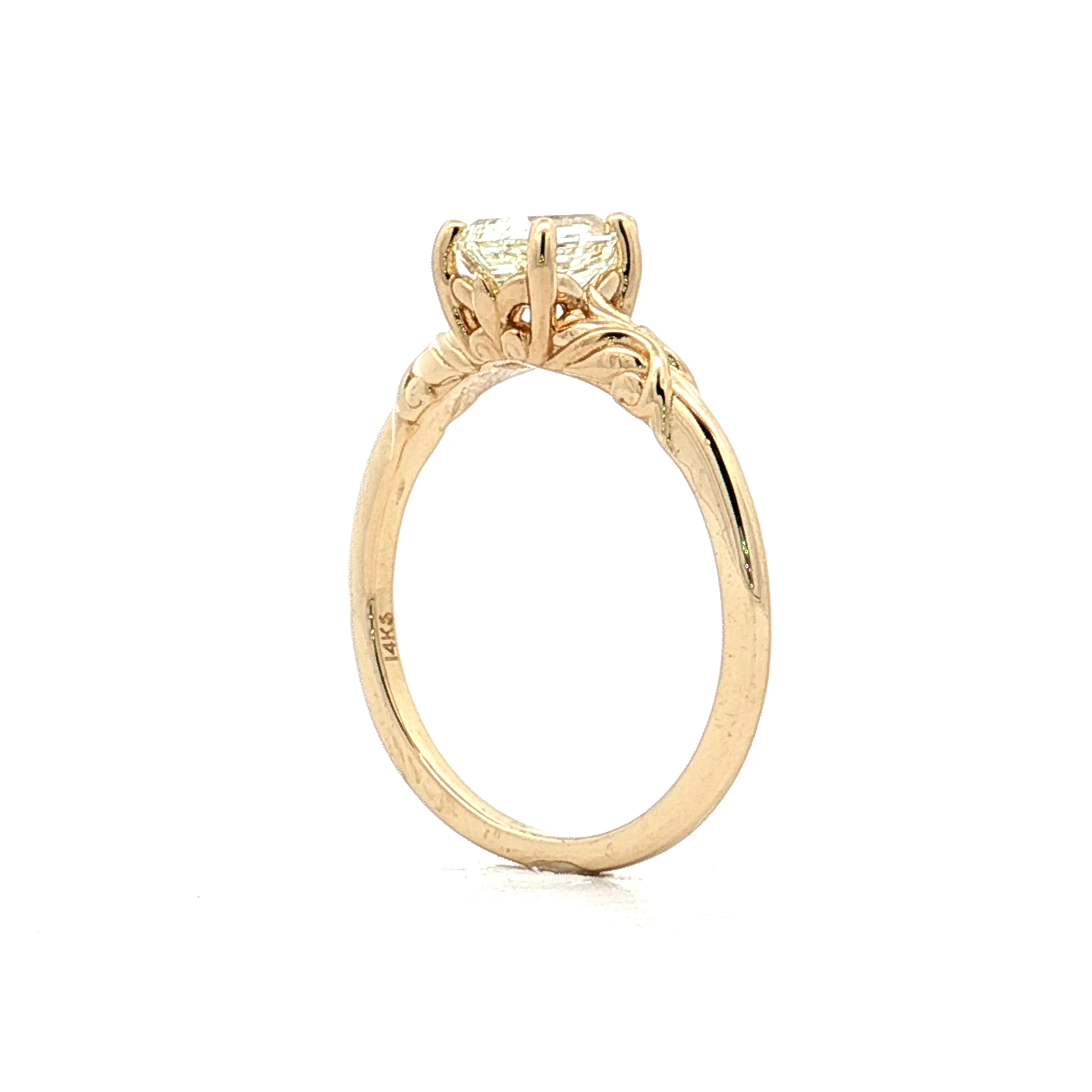 1.01 Pear Step Cut Diamond Engagement Ring 14k - Image 5