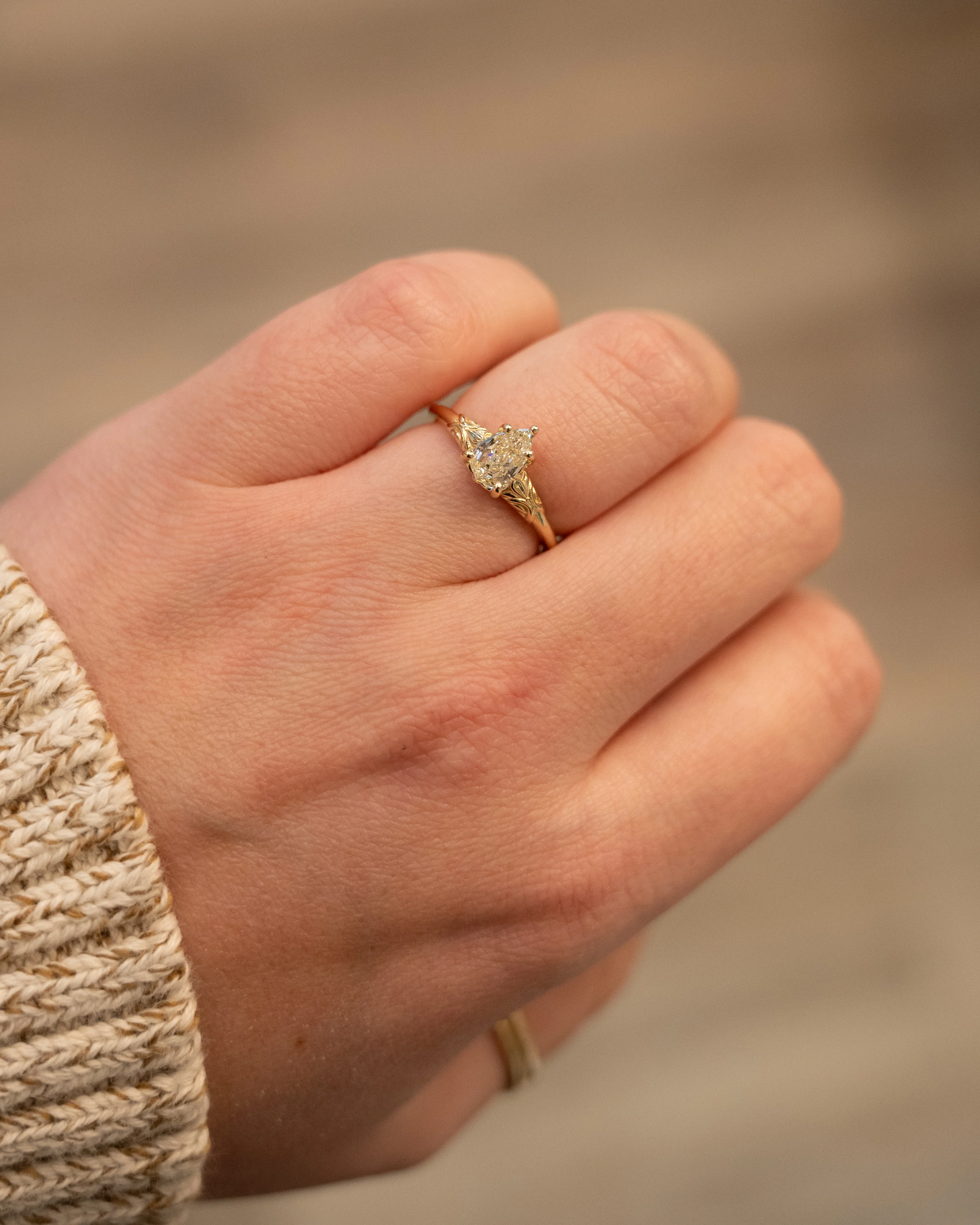 1.01 Pear Step Cut Diamond Engagement Ring 14k - Image 7