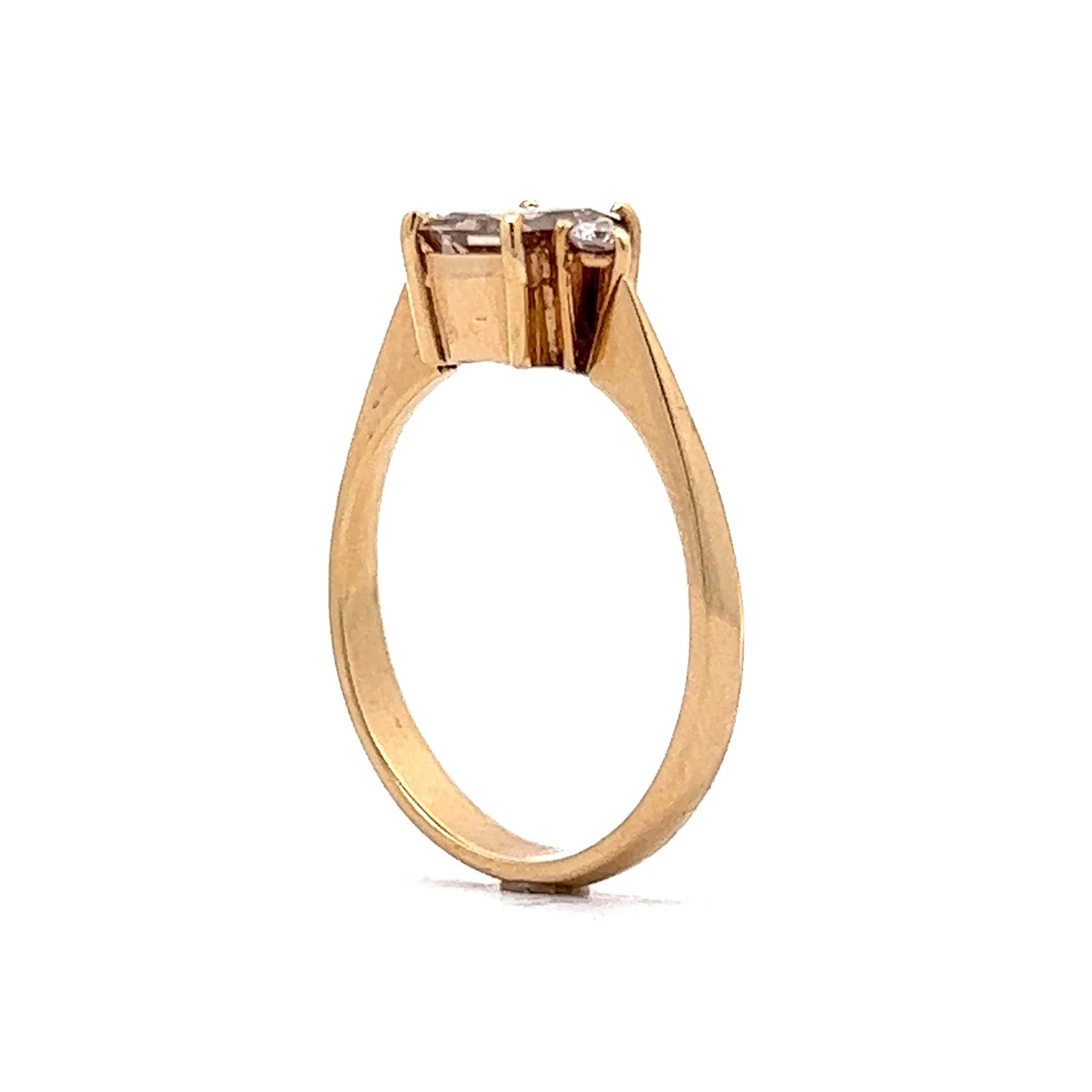 1.01 Princess Cut Diamond Three Stone Engagement Ring in 18k Yellow Gold - Image 5