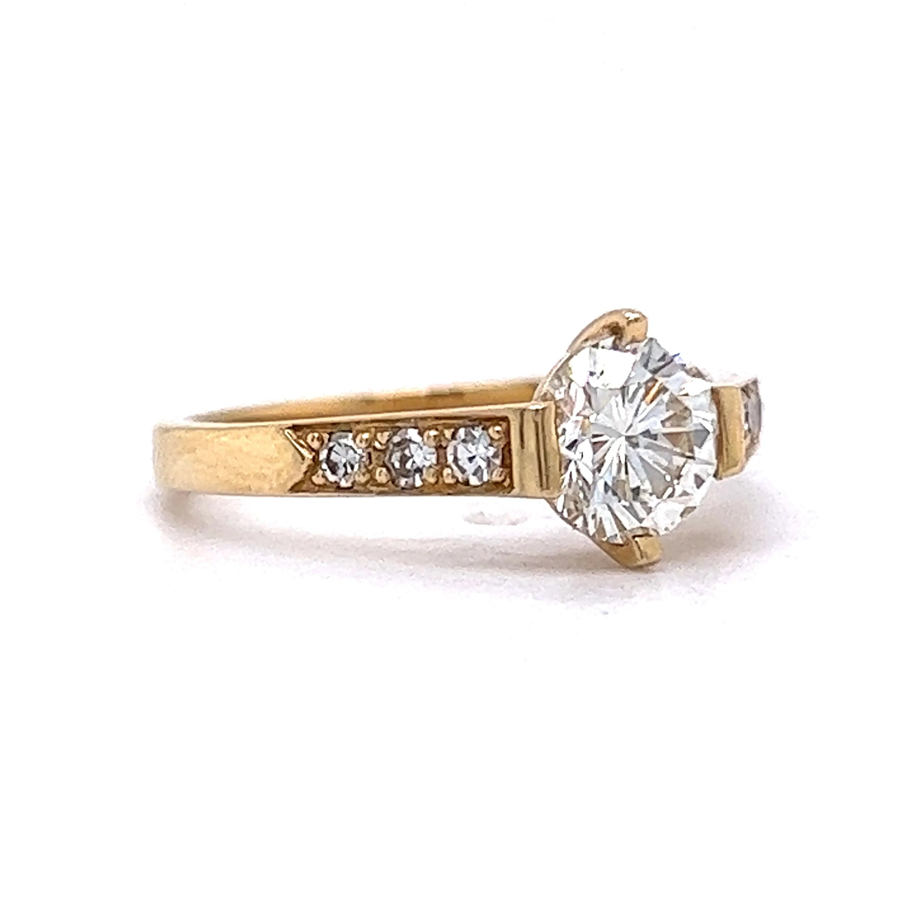1.01 Round Brilliant Diamond Engagement Ring in 14K Yellow Gold - Image 3