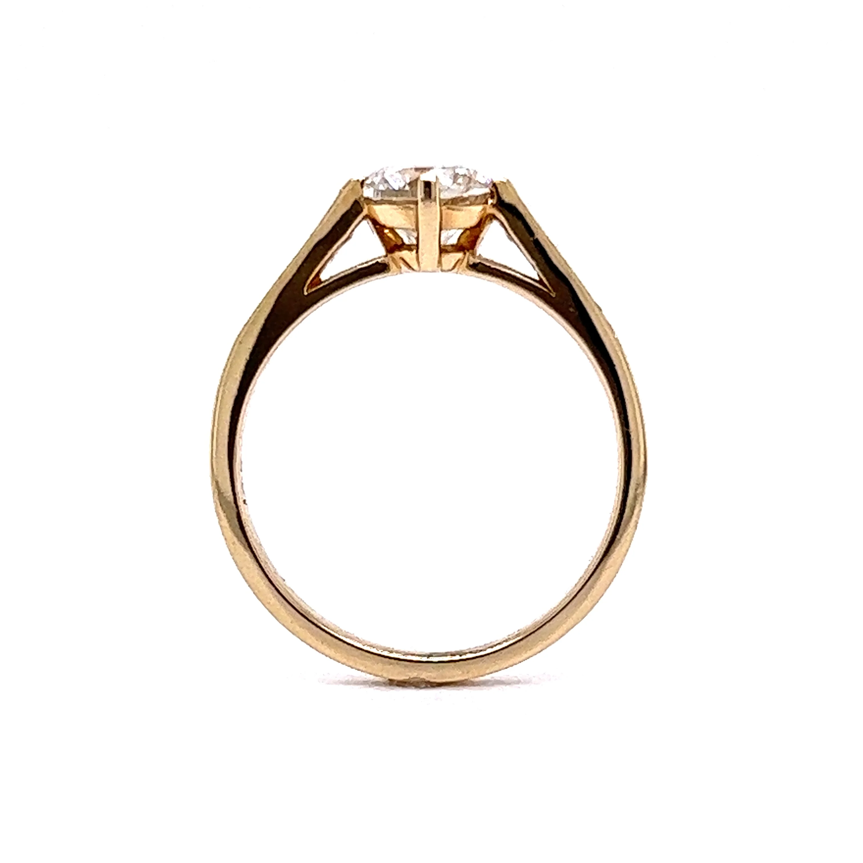 1.01 Round Brilliant Diamond Engagement Ring in 14K Yellow Gold - Image 4