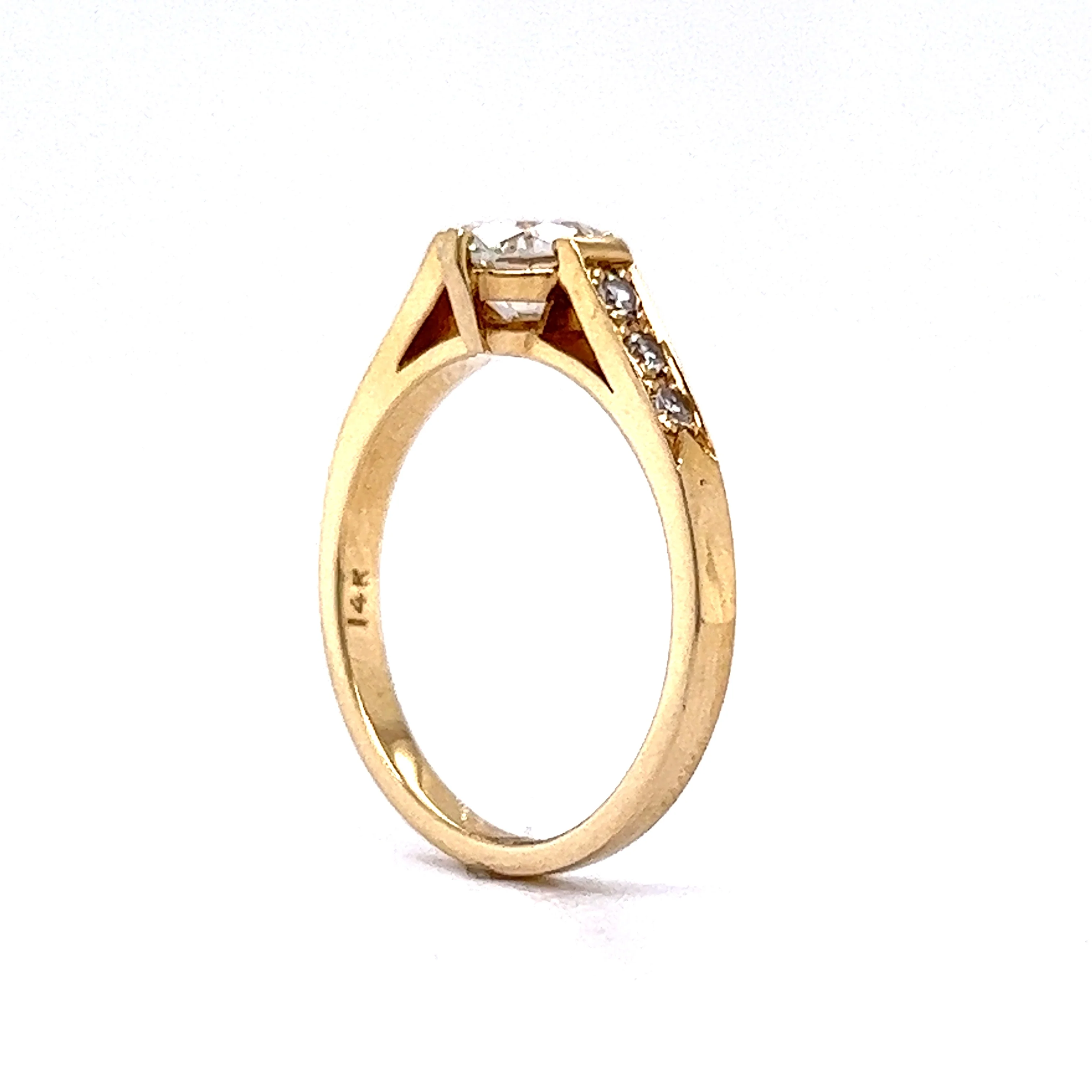 1.01 Round Brilliant Diamond Engagement Ring in 14K Yellow Gold - Image 5