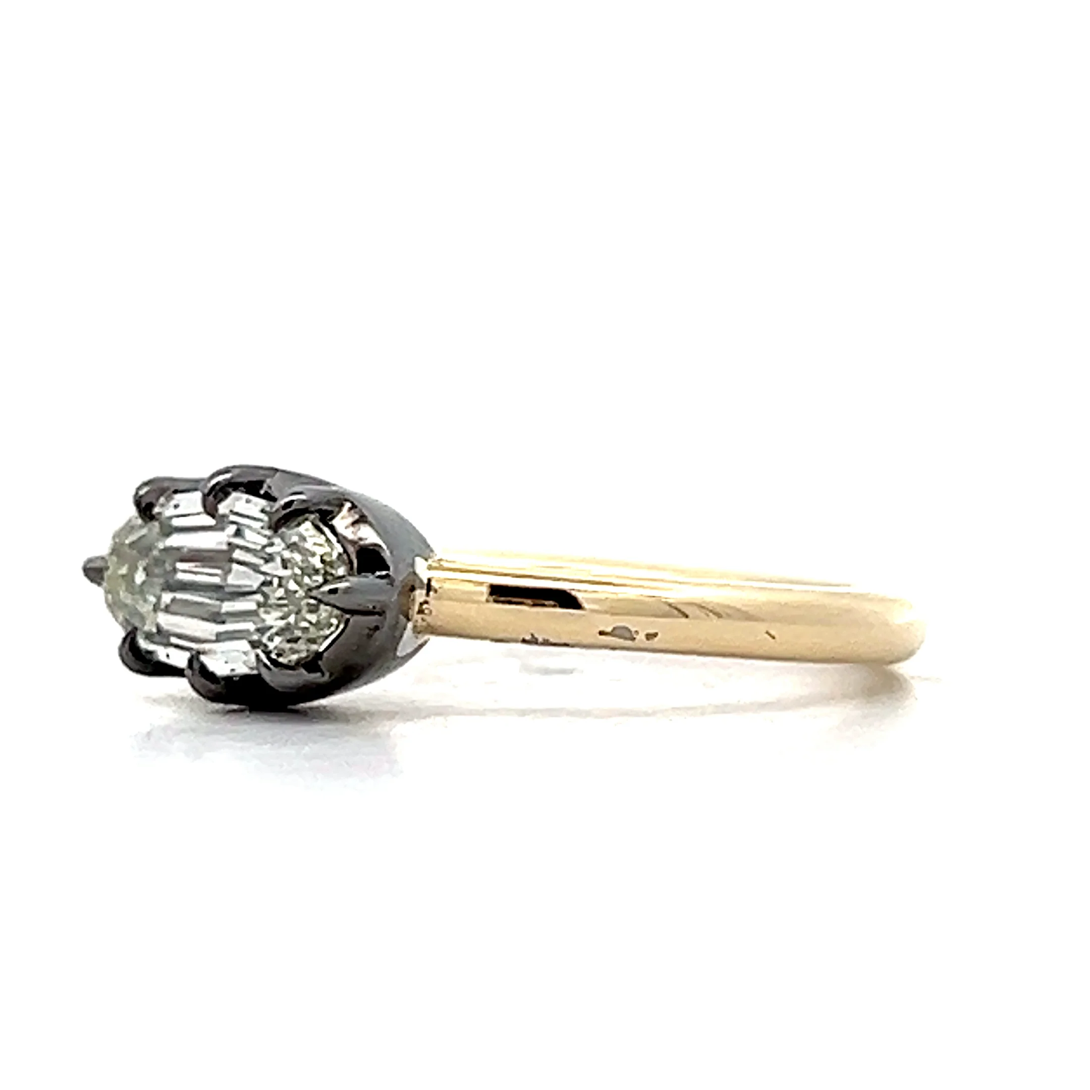1.01 Step Cut Oval Diamond Engagement Ring in 14k - Image 2