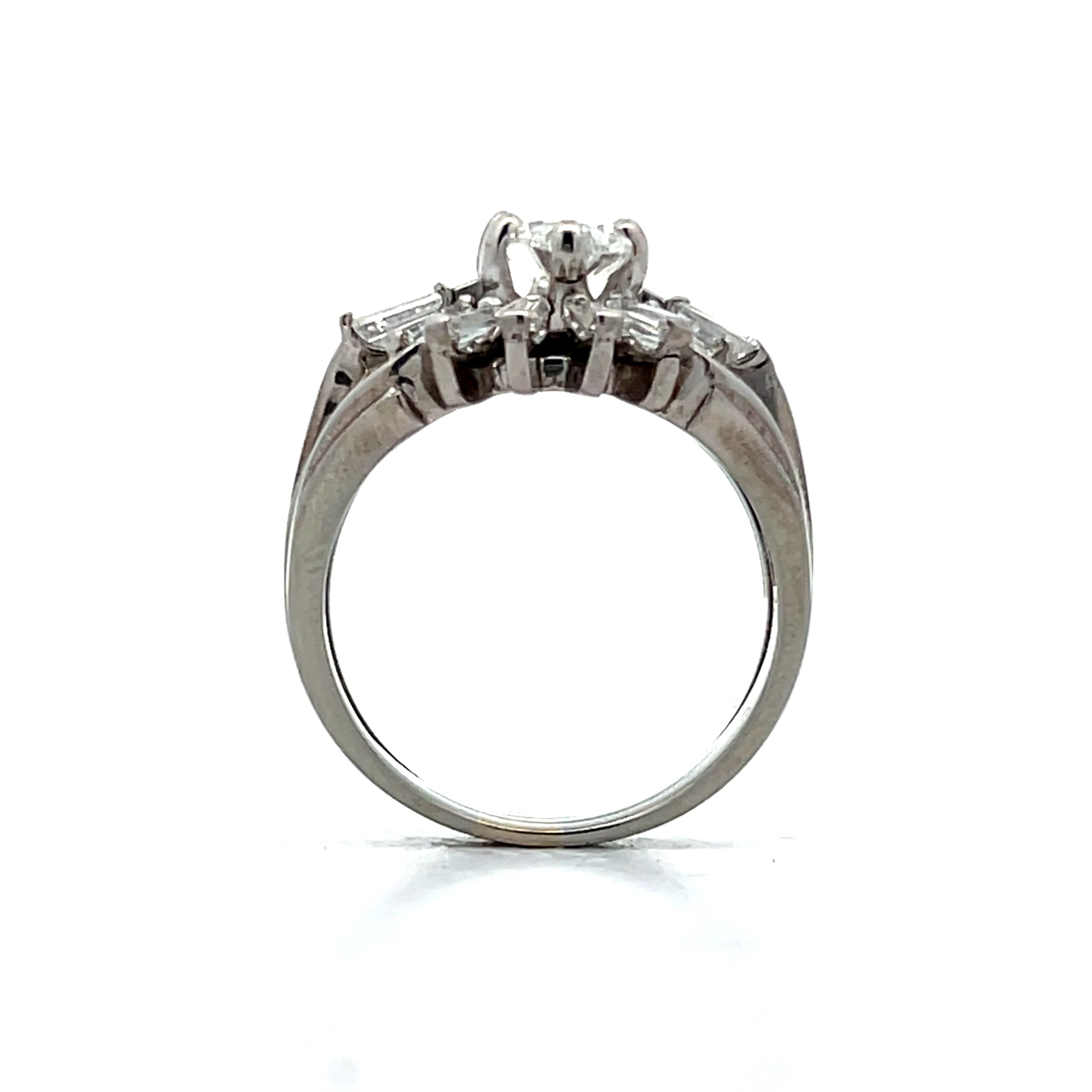 1.01 Vintage Jabel Oval Diamond Ring in 18k White Gold - Image 4