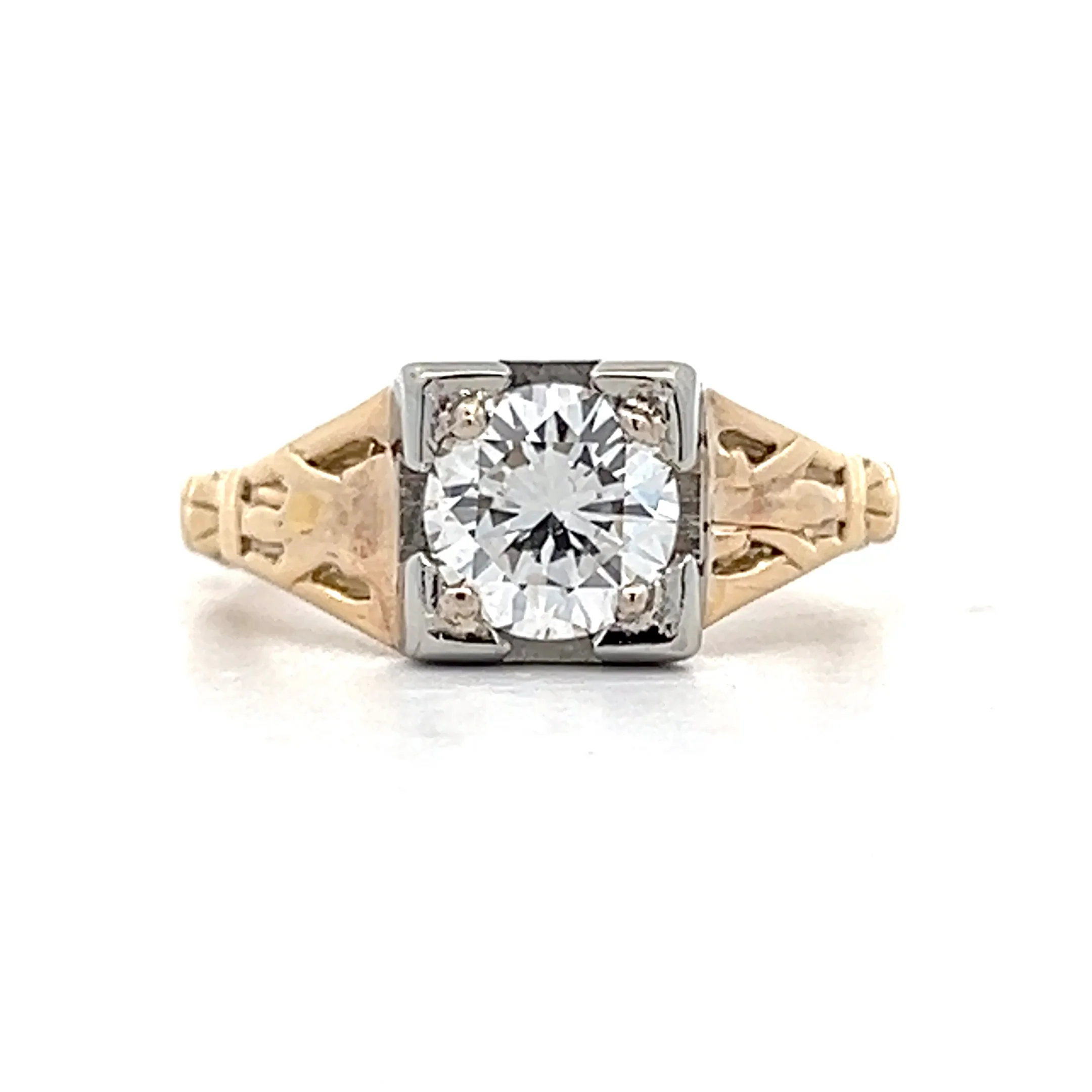 1.01 Vintage Retro Diamond Engagement Ring in 14k