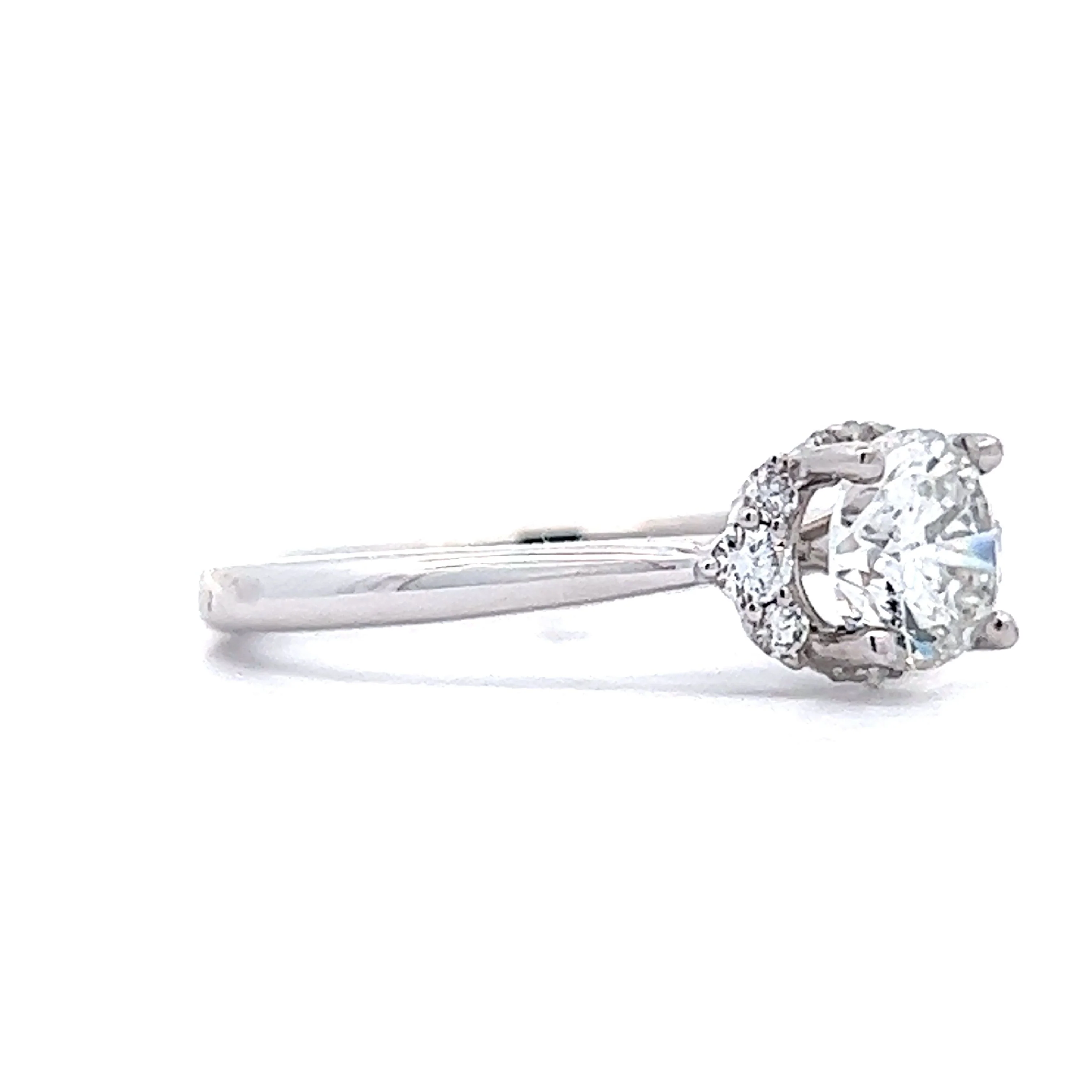1.01 Half Halo Diamond Engagement Ring in 14k White Gold - Image 3