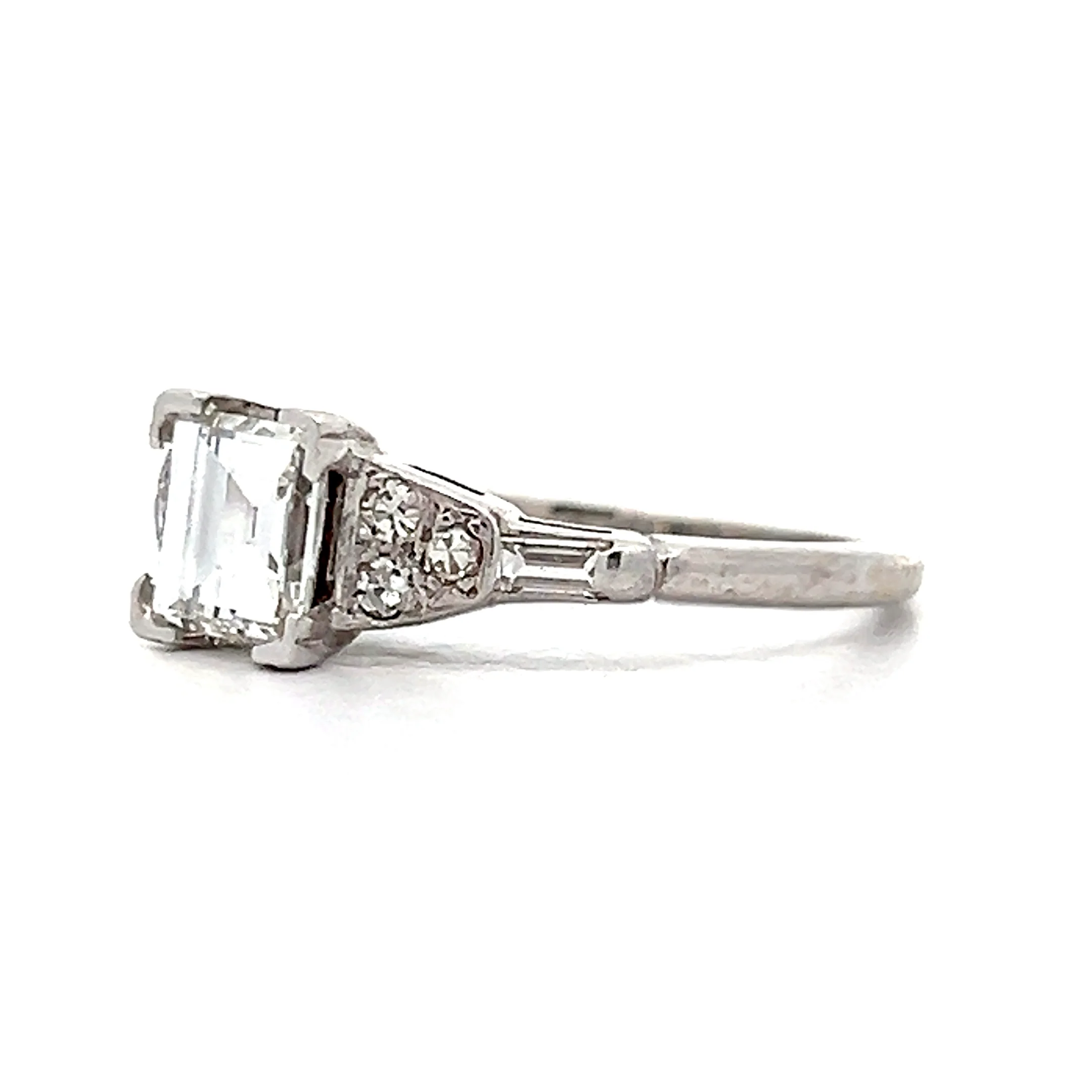 1.02 Antique Carre Cut Diamond Engagement Ring in 14k - Image 2