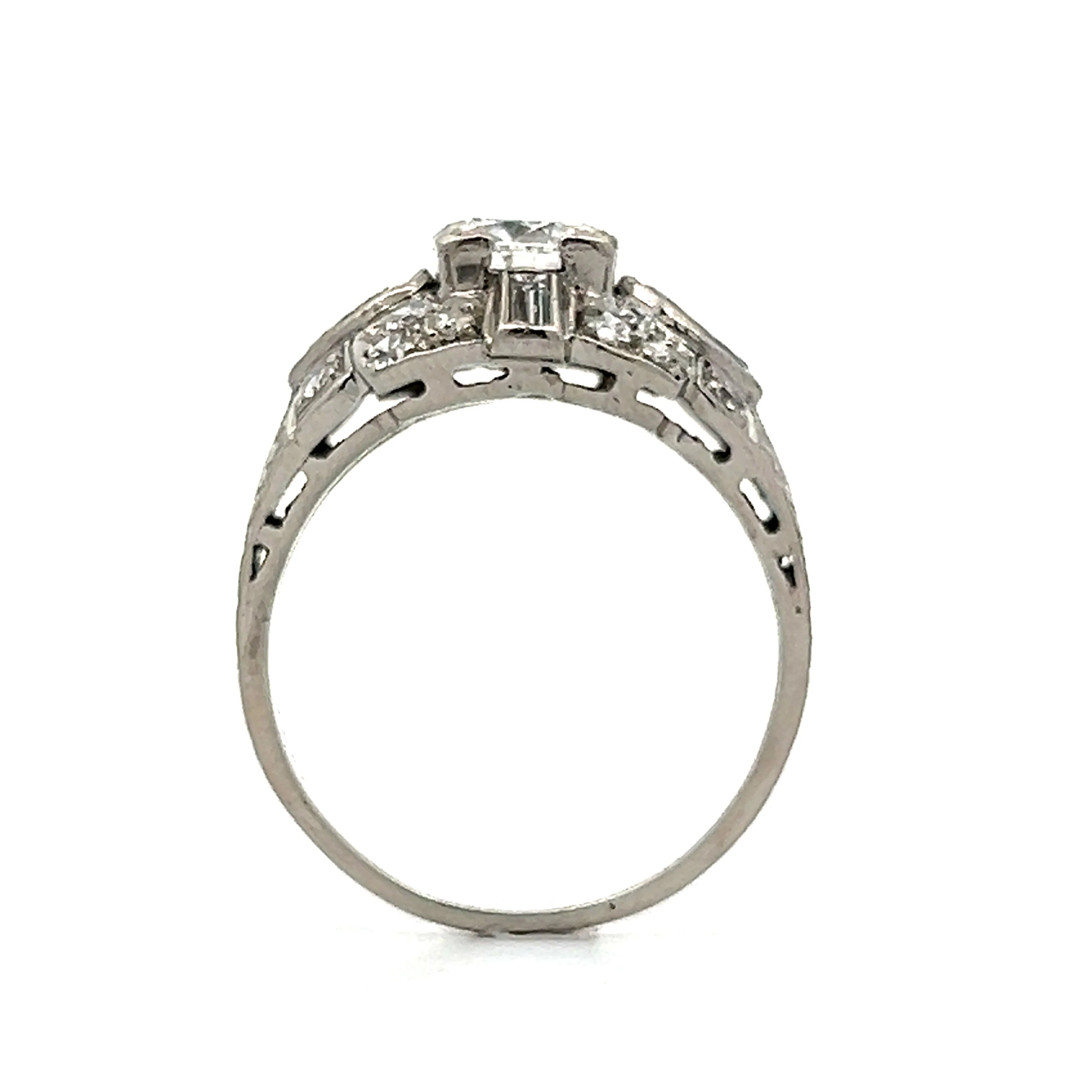 1.02 Antique Deco Diamond Engagement Ring in Platinum - Image 4