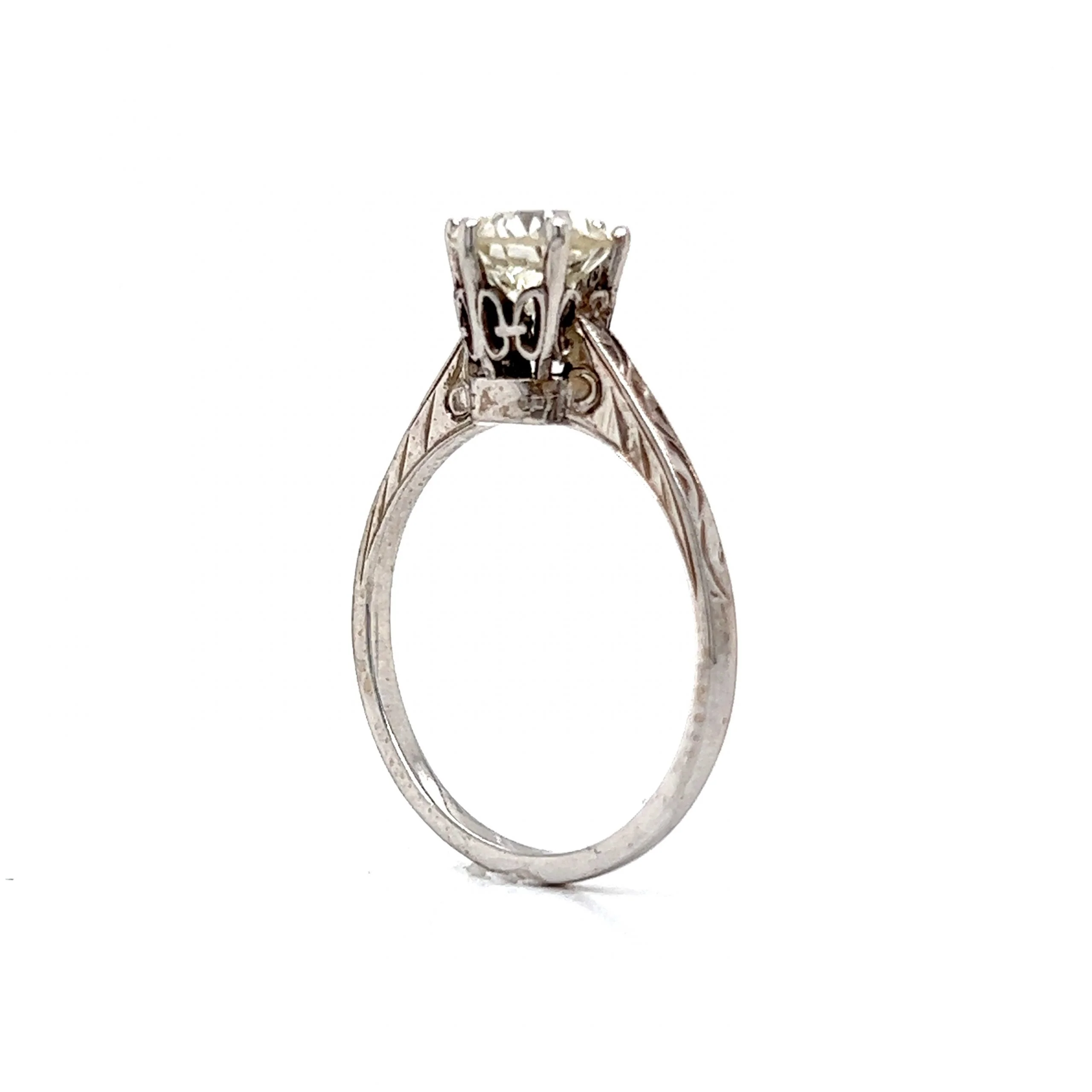 1.02 Art Deco Diamond Engagement Ring in 14k White Gold - Image 5