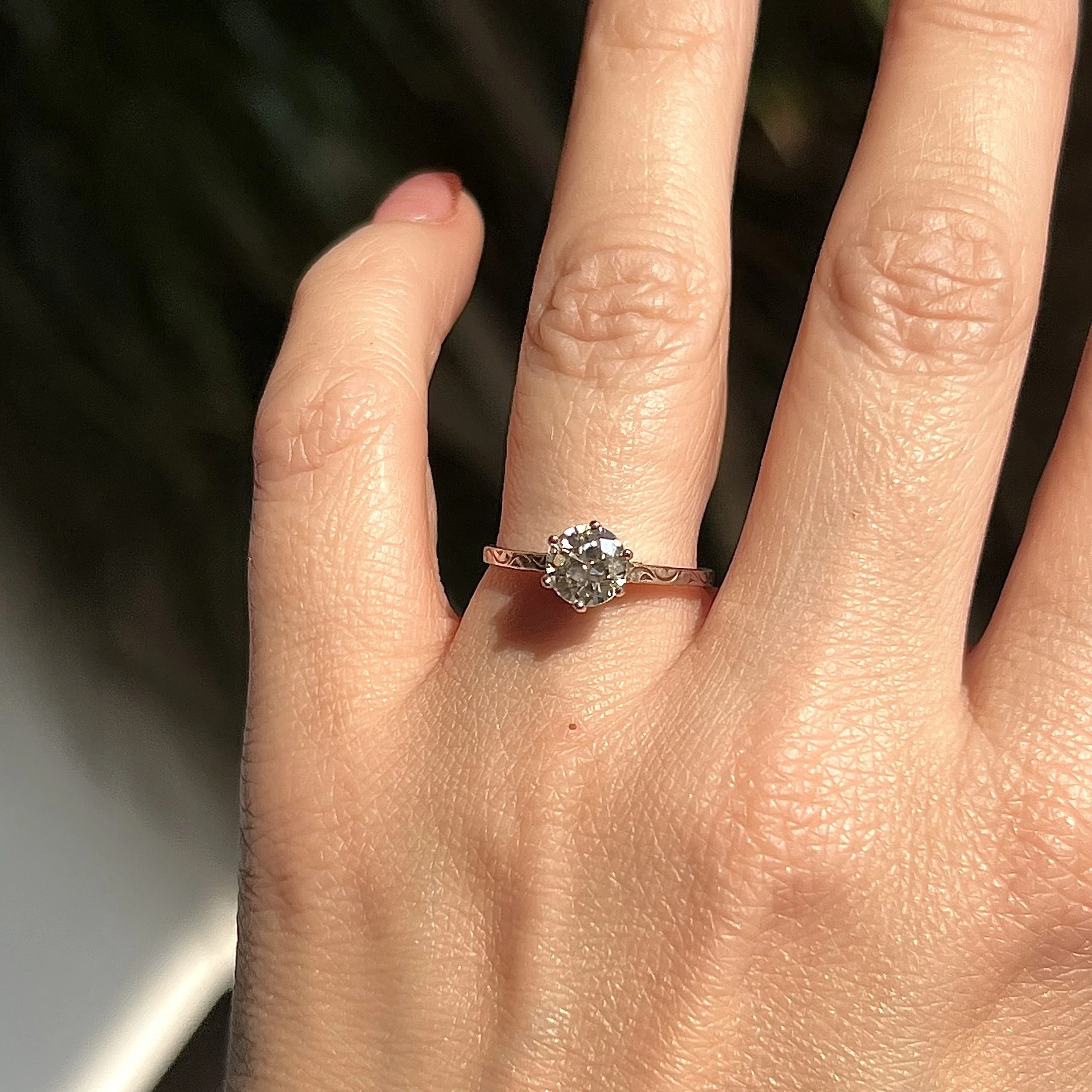 1.02 Art Deco Diamond Engagement Ring in 14k White Gold - Image 6