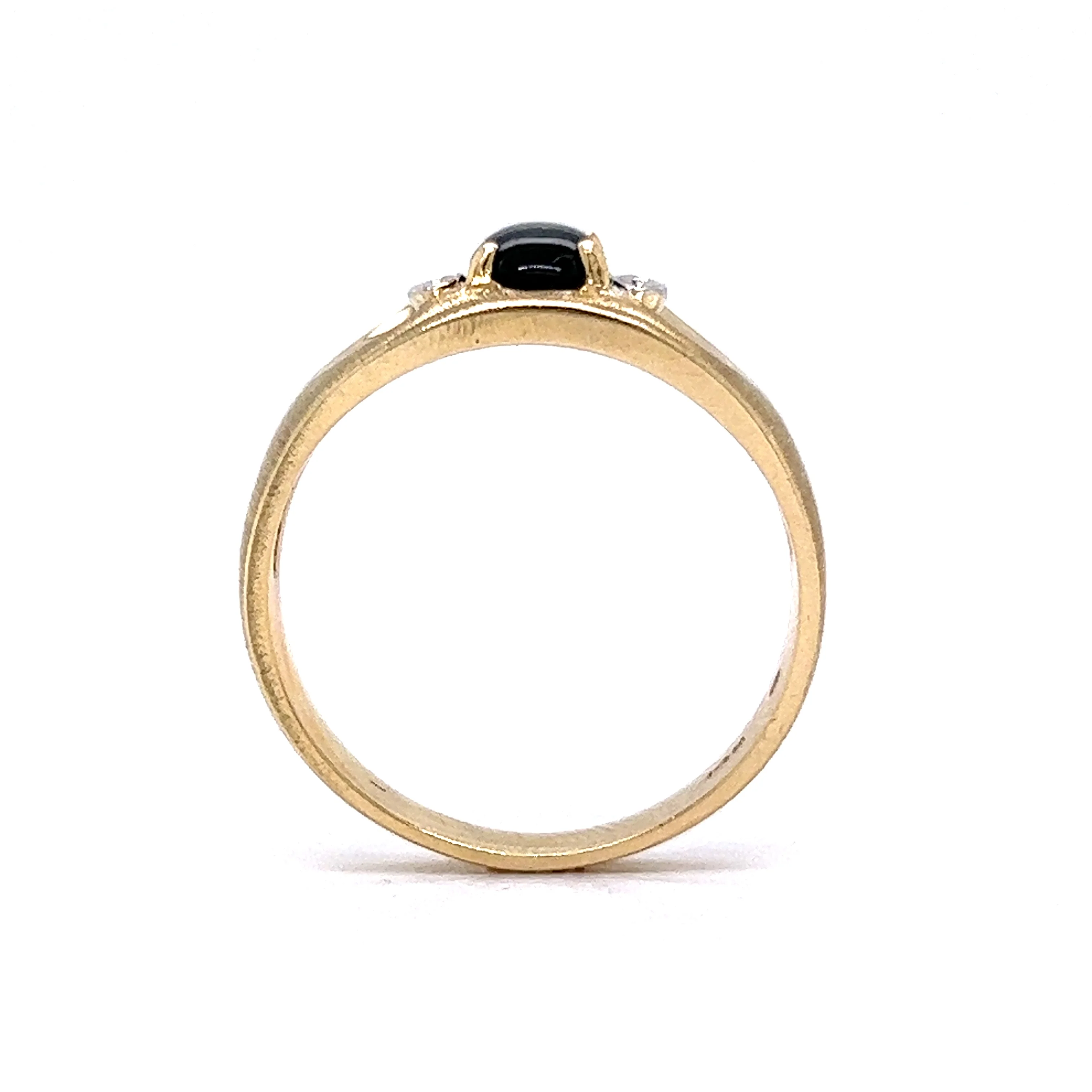1.02 Cabochon Cut Cat's Eye Cocktail Ring in 14k Yellow Gold - Image 4