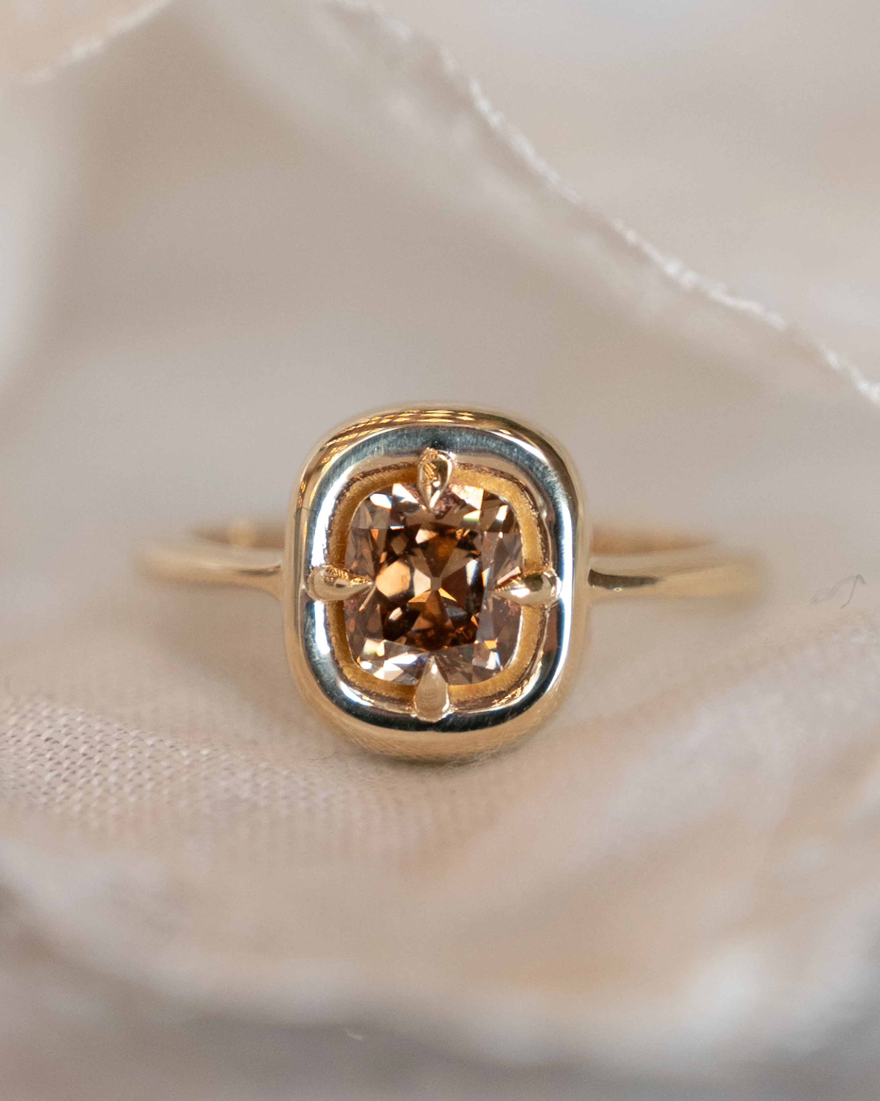 1.02 Cushion Cut Champagne Diamond in 14k - Image 6
