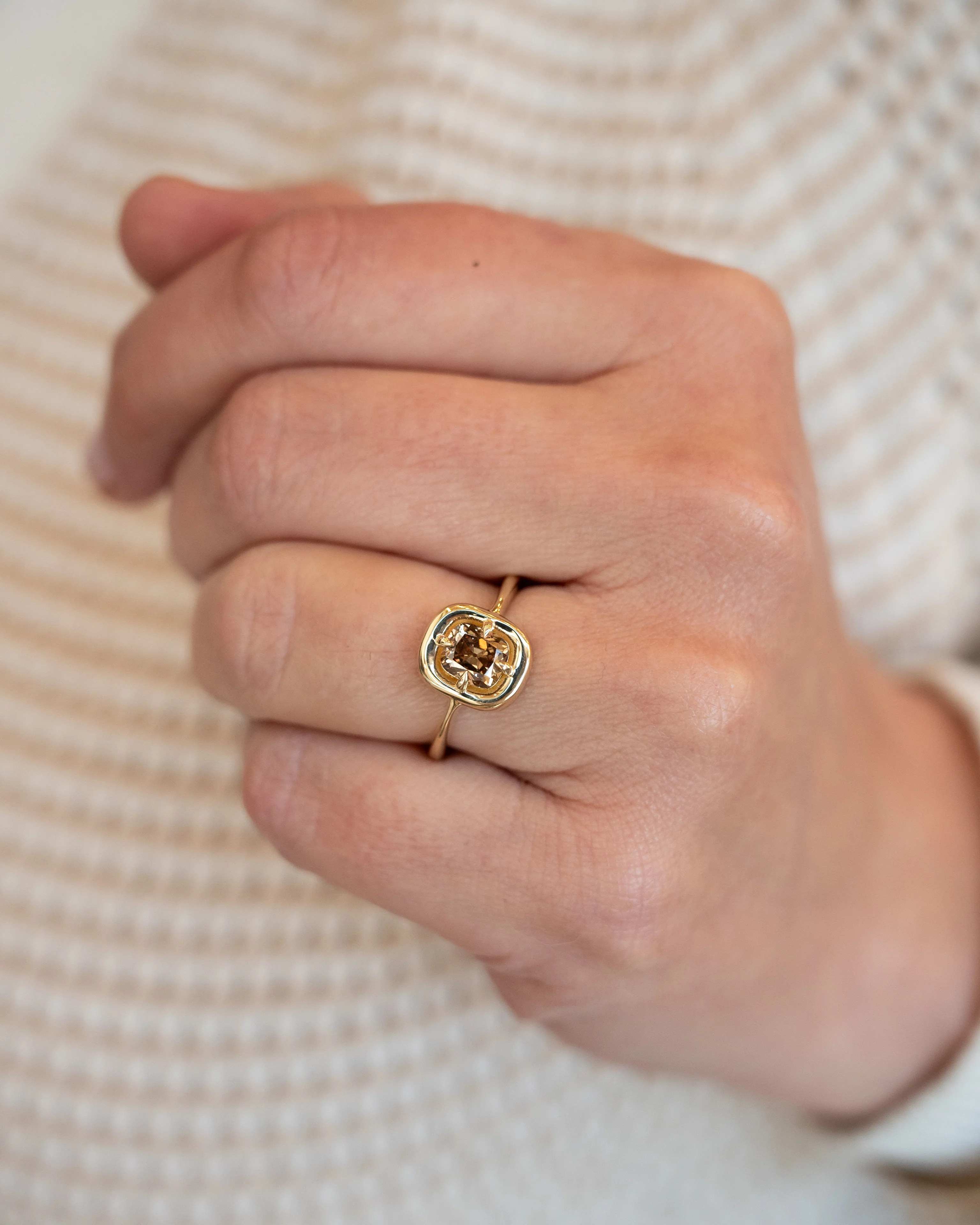1.02 Cushion Cut Champagne Diamond in 14k - Image 7