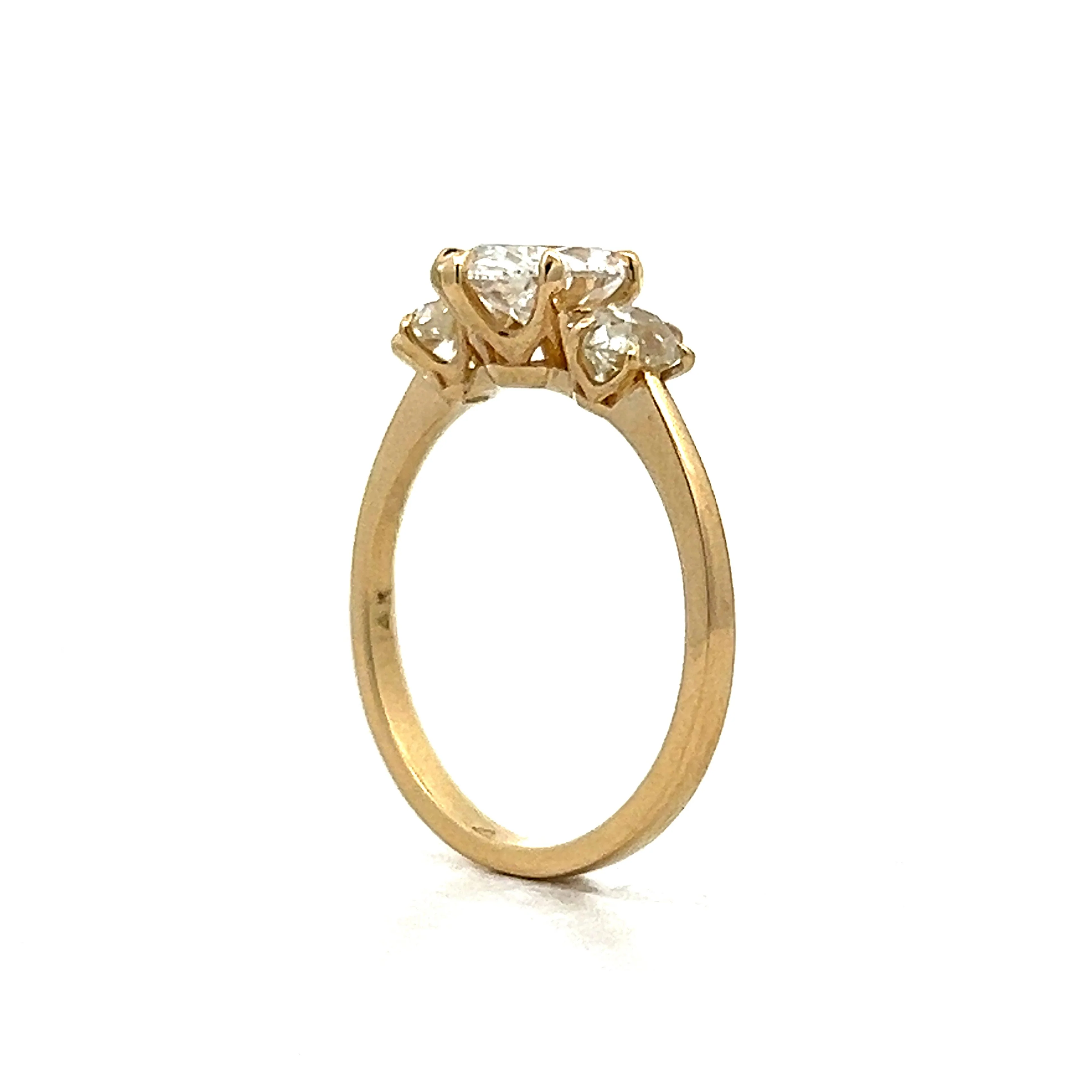 1.02 Three Stone Cushion Diamond Engagement Ring in 14k - Image 5