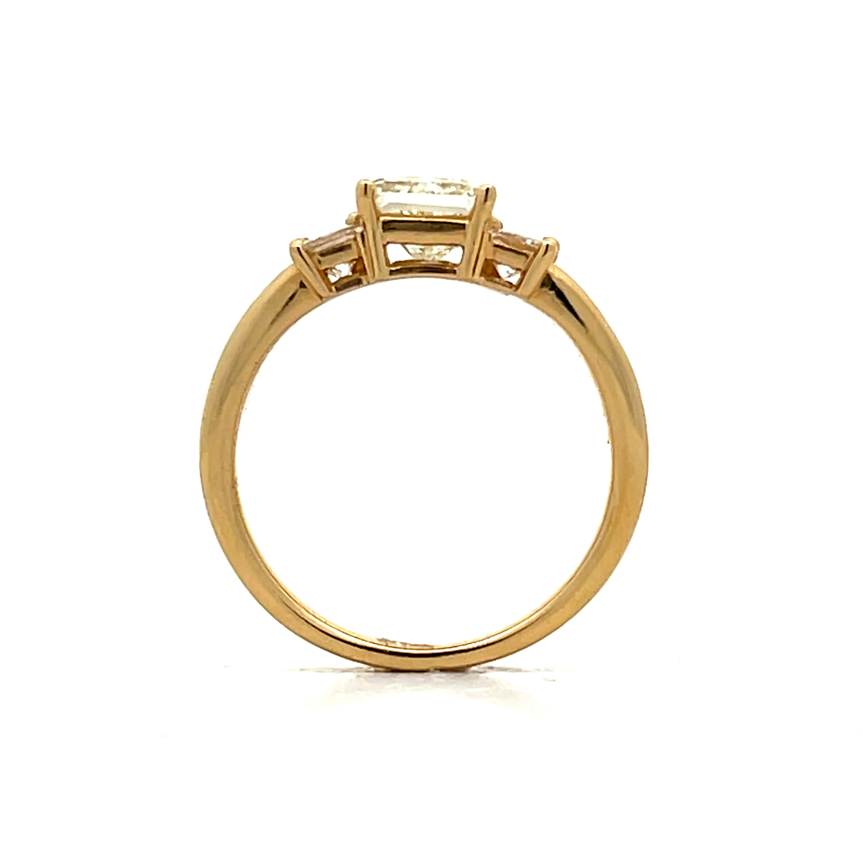1.02 Fancy Light Yellow Diamond Engagement Ring in 18k - Image 4