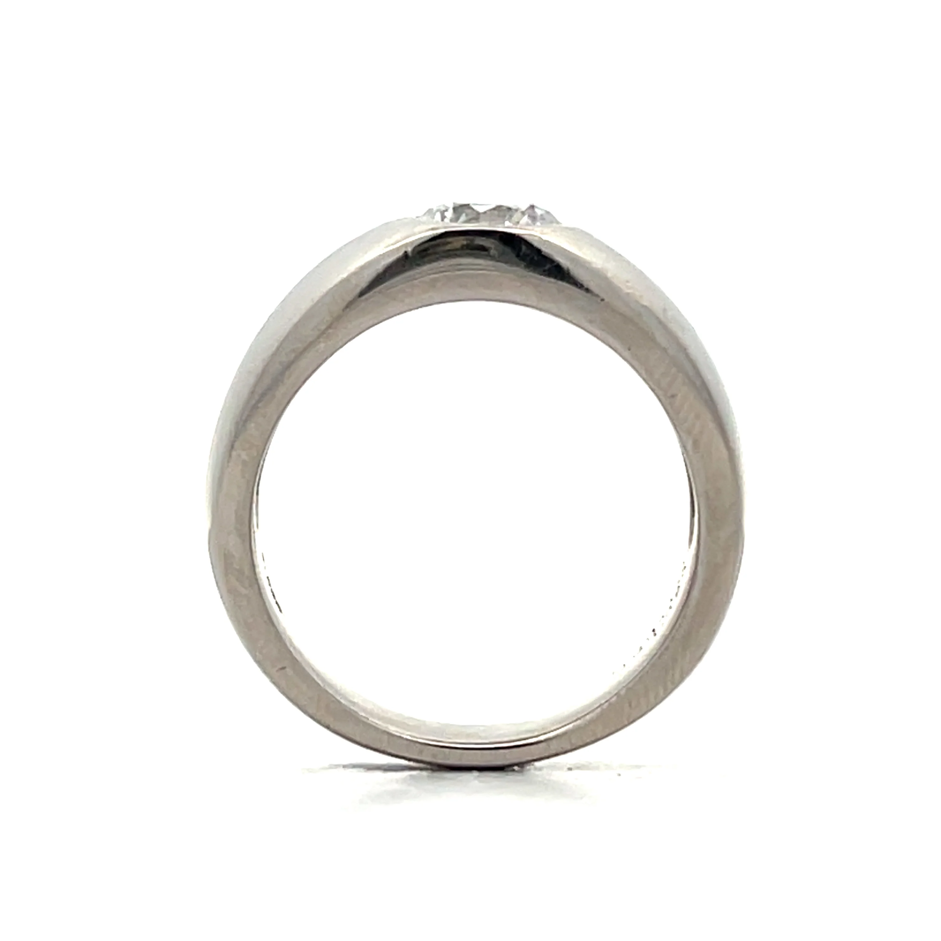 1.02 Flush Set Solitaire Diamond Engagement Ring Platinum - Image 4