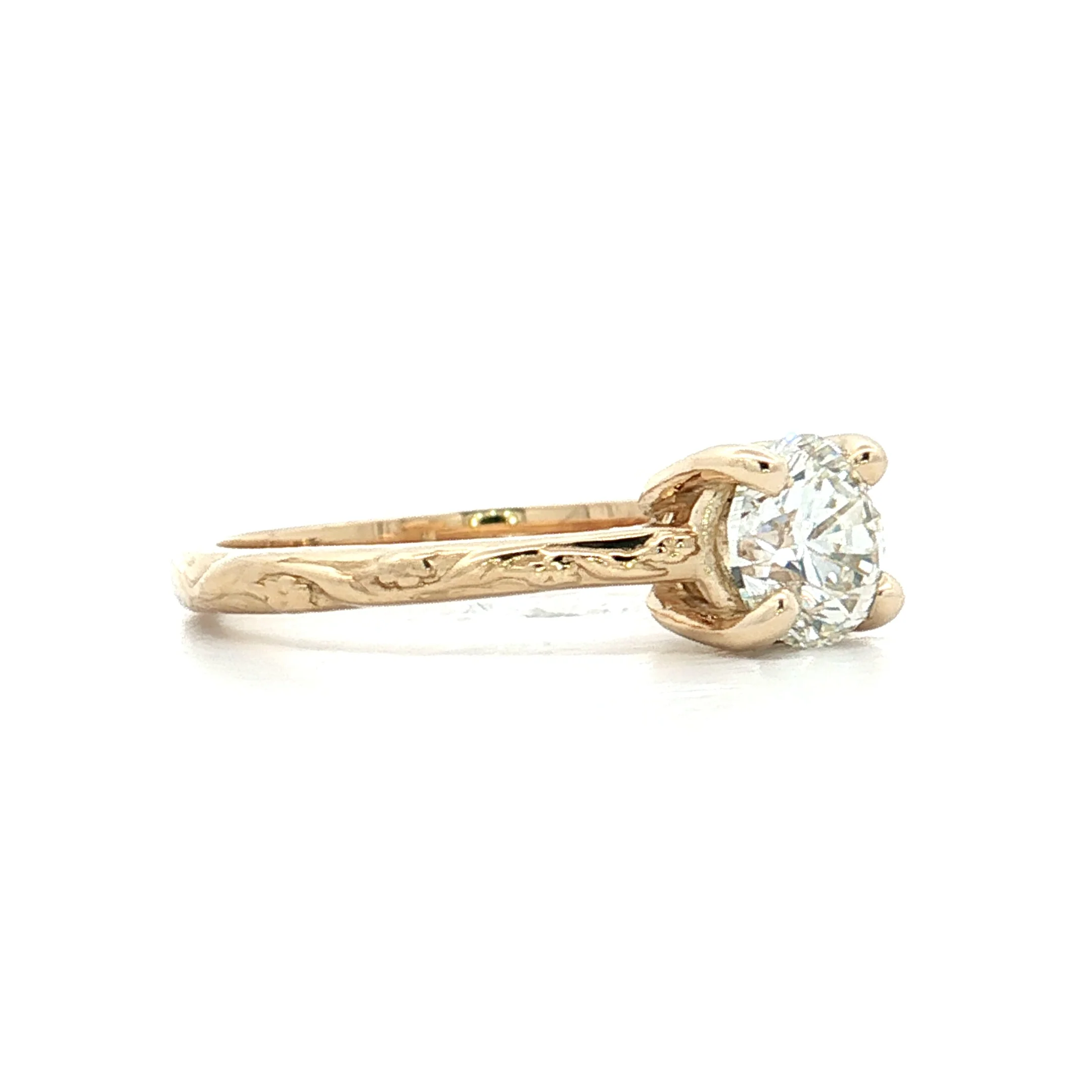 1.02 GIA Round Brilliant Diamond Engagement Ring 14k - Image 3