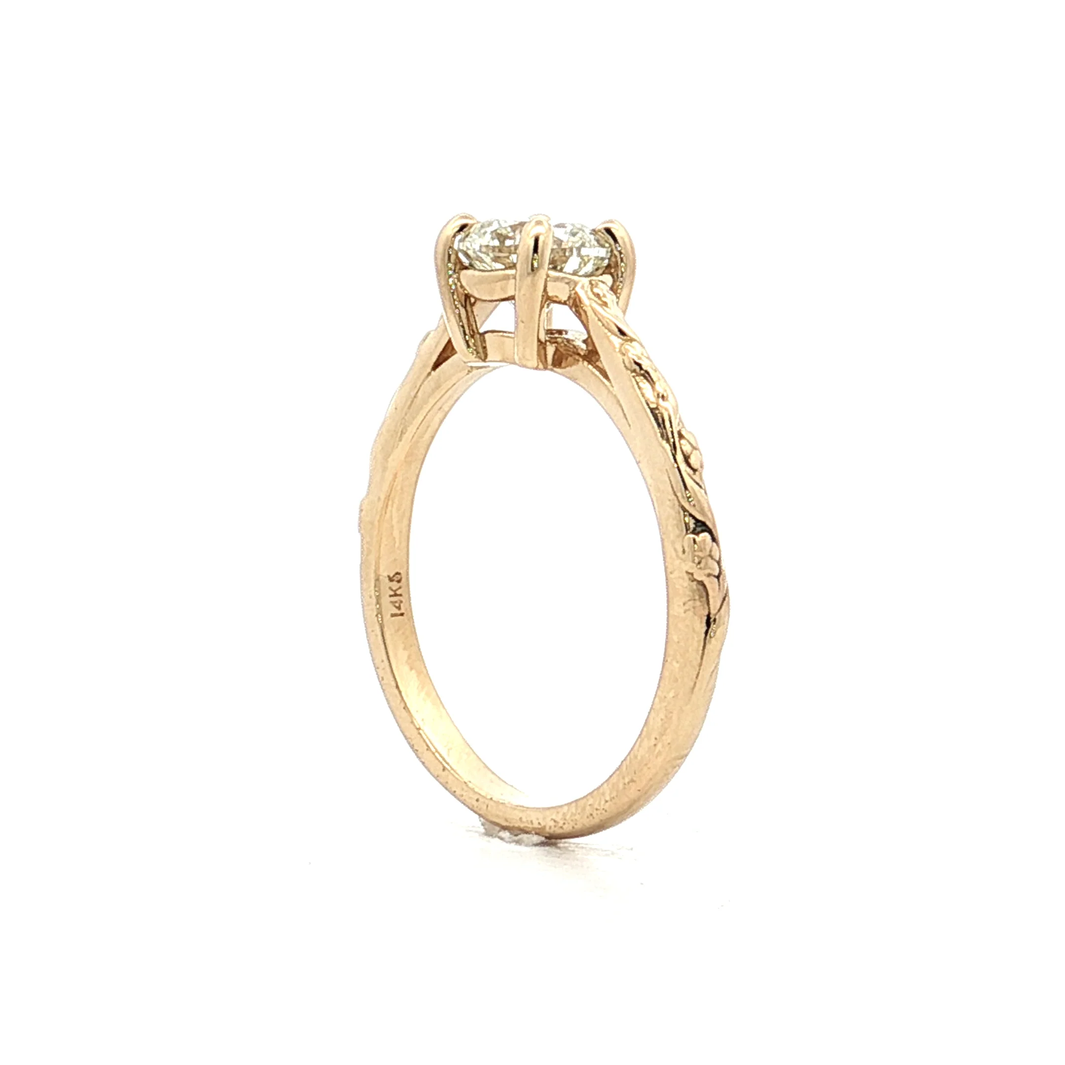 1.02 GIA Round Brilliant Diamond Engagement Ring 14k - Image 5