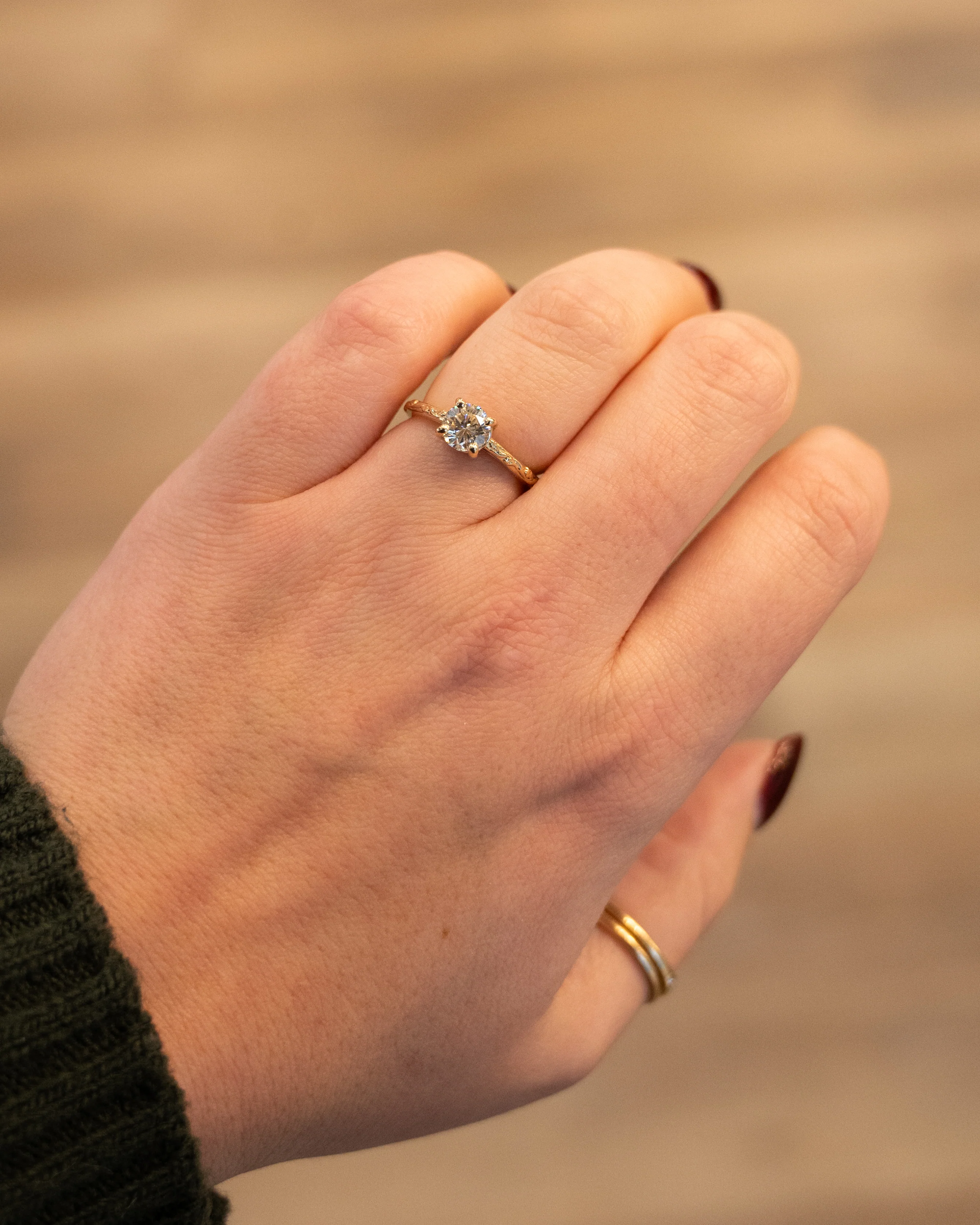 1.02 GIA Round Brilliant Diamond Engagement Ring 14k - Image 7