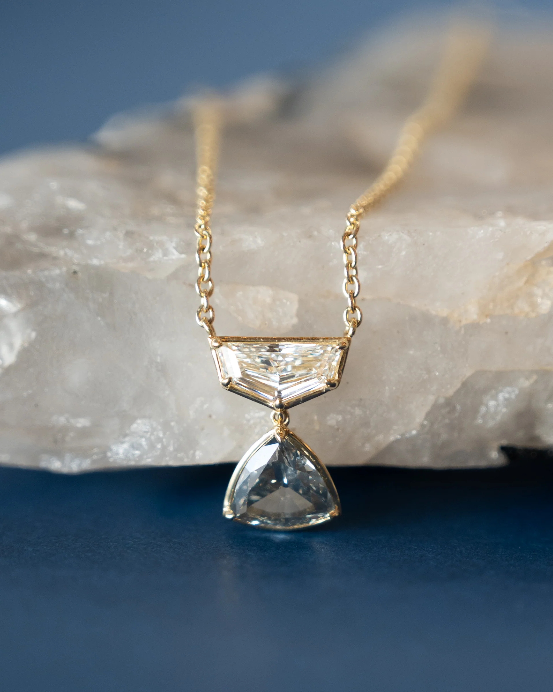 1.02 GIA Trillion Cut Fancy Dark Grey Diamond Pendant 18k - Image 4
