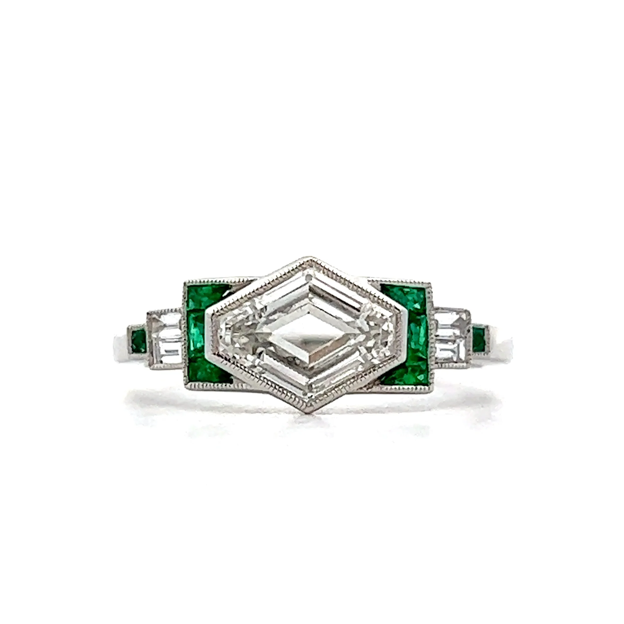 1.02 Lozenge Diamond Engagement Ring in Platinum