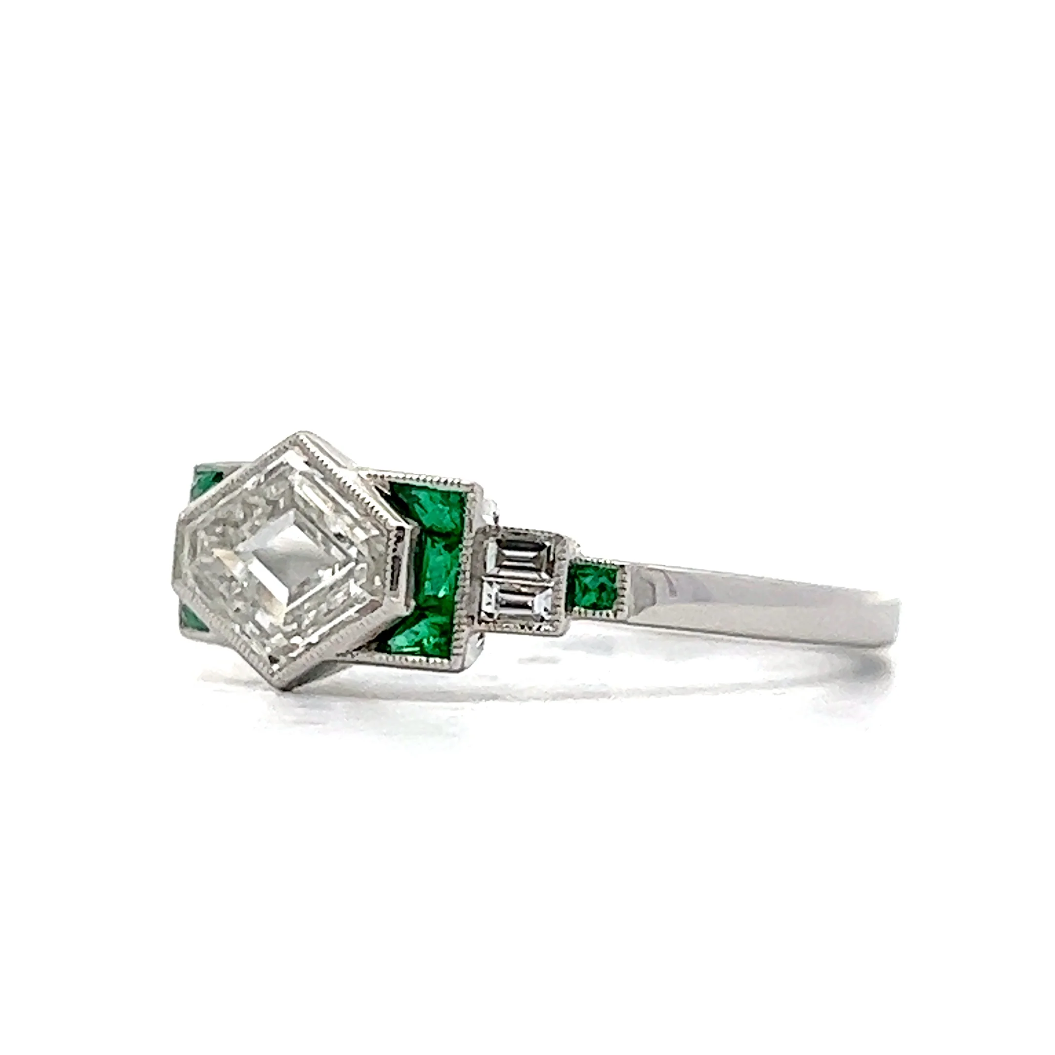 1.02 Lozenge Diamond Engagement Ring in Platinum - Image 2