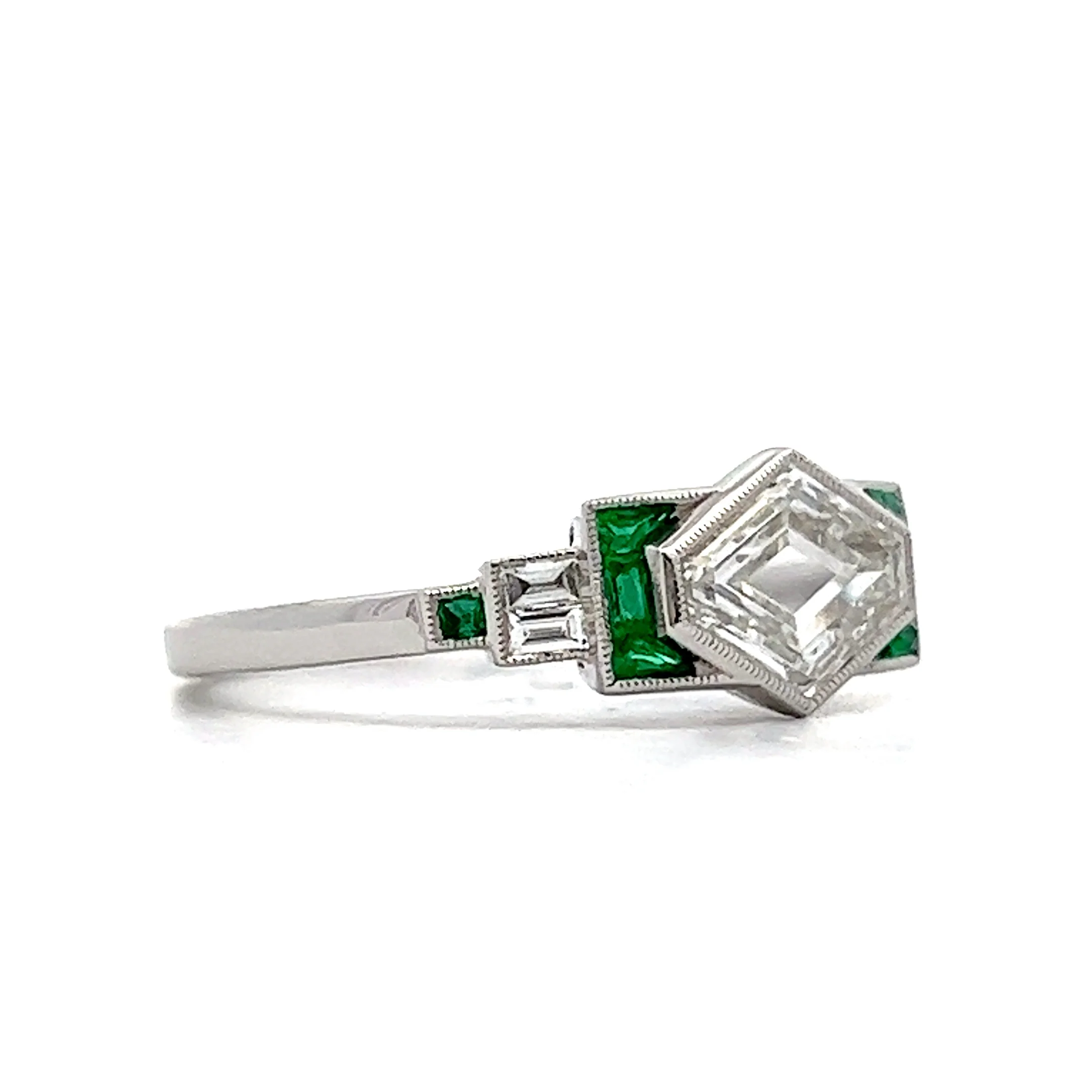 1.02 Lozenge Diamond Engagement Ring in Platinum - Image 3