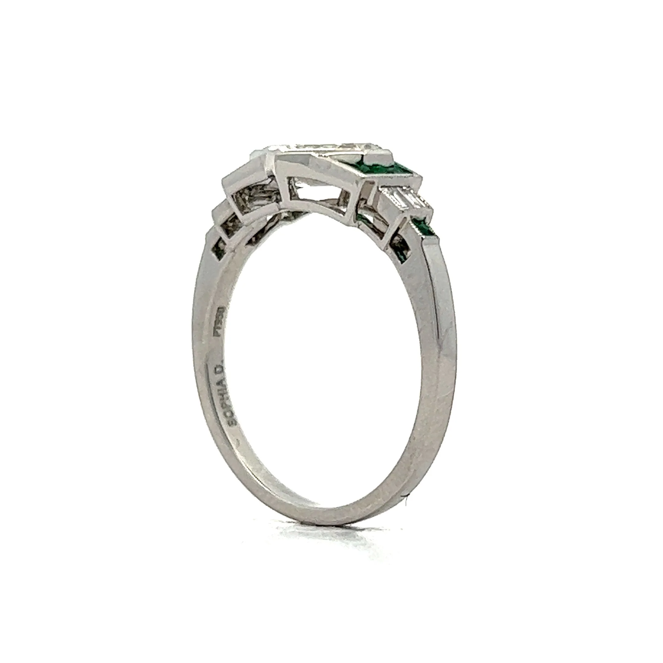 1.02 Lozenge Diamond Engagement Ring in Platinum - Image 5