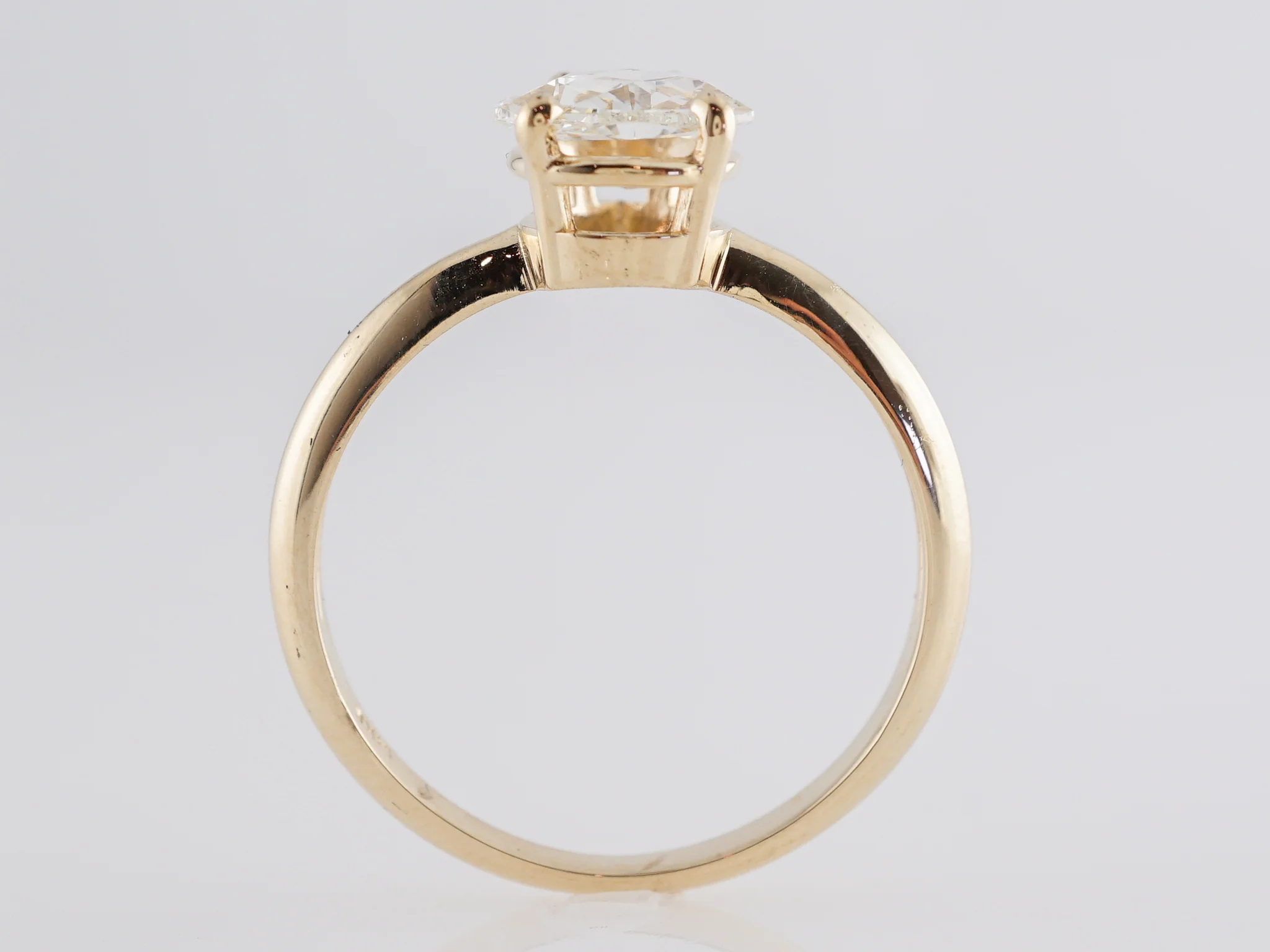 1.02 Solitaire Pear Shaped Rose Cut Diamond Engagement Ring - Image 4