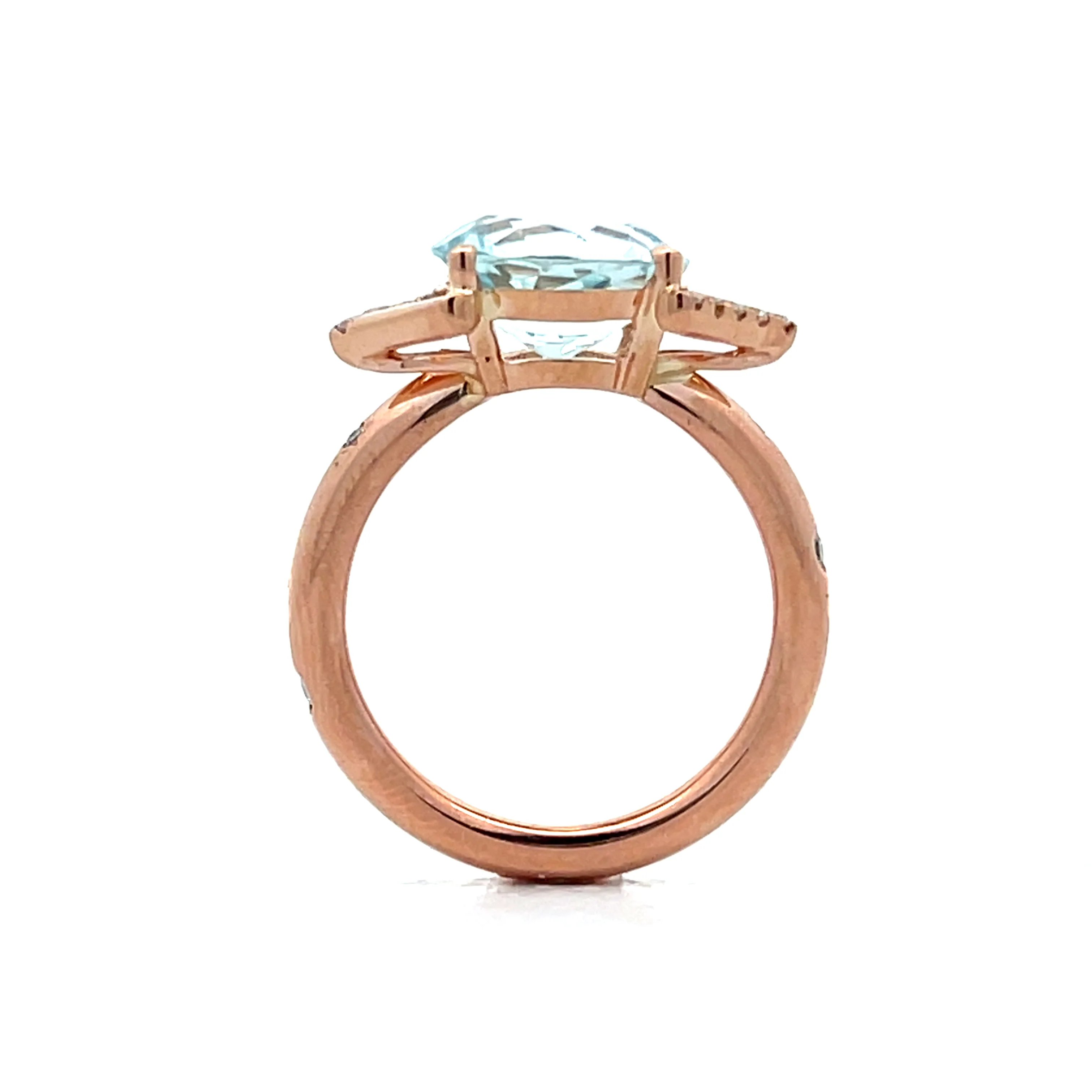 1.03 Aquamarine & Diamond Cocktail Ring in 14k - Image 5