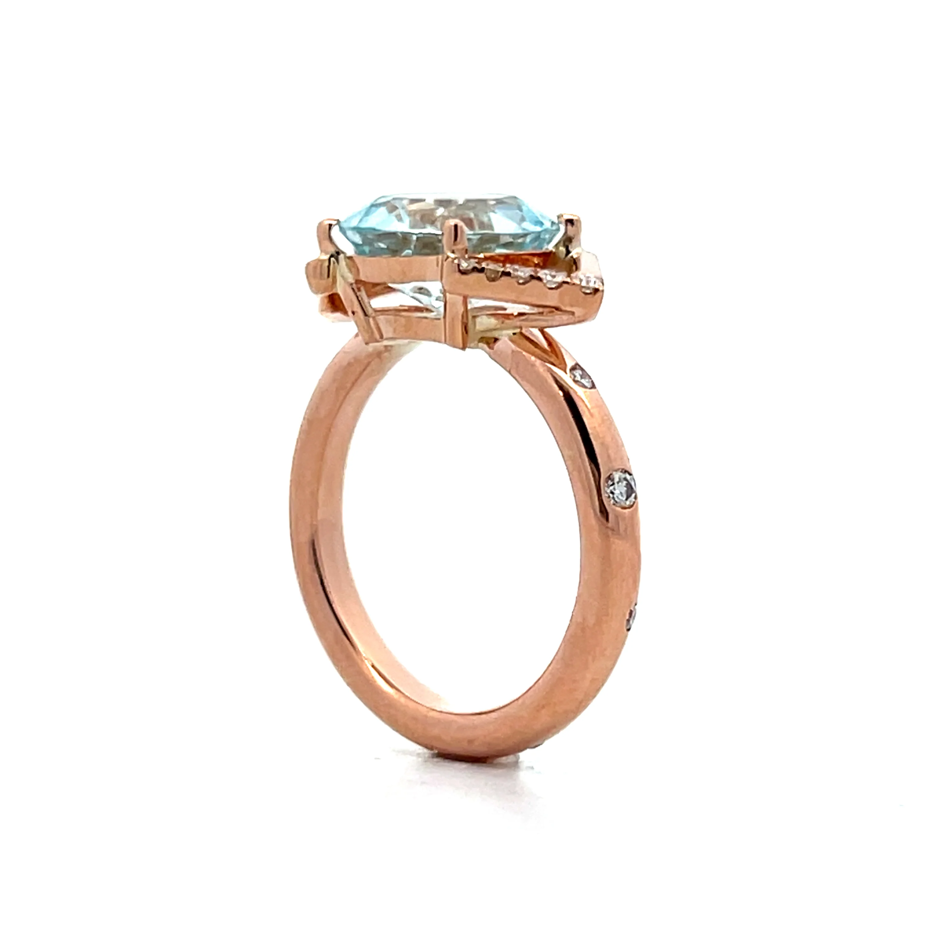 1.03 Aquamarine & Diamond Cocktail Ring in 14k - Image 6