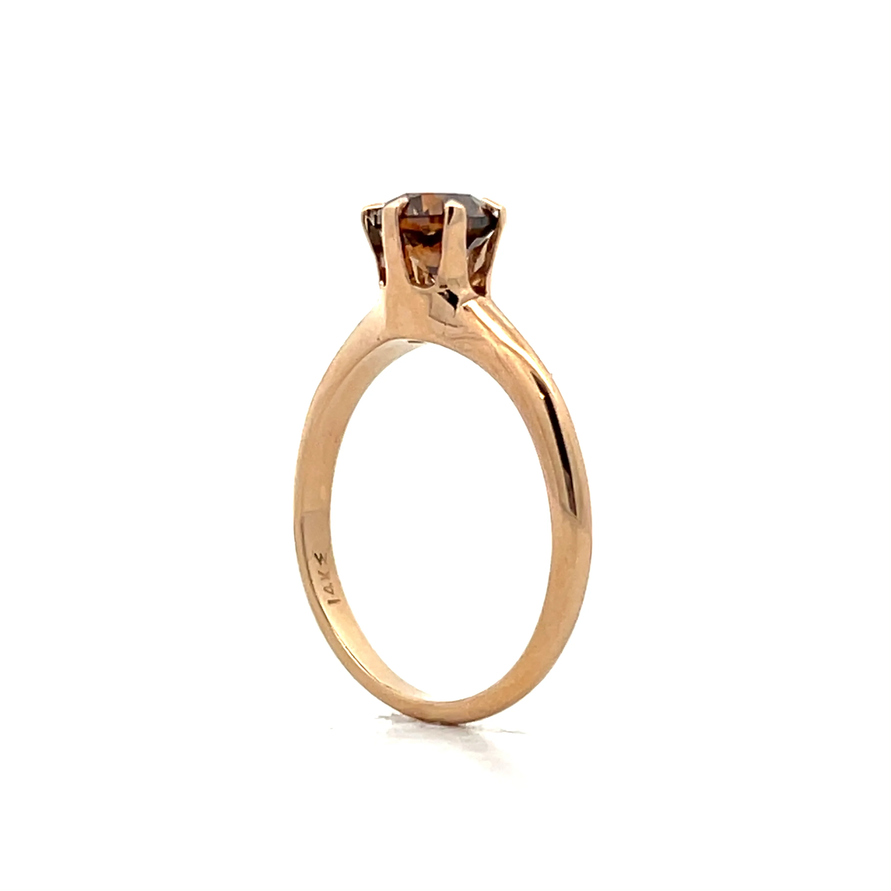 1.03 Cognac Diamond Engagement Ring in 14k - Image 5