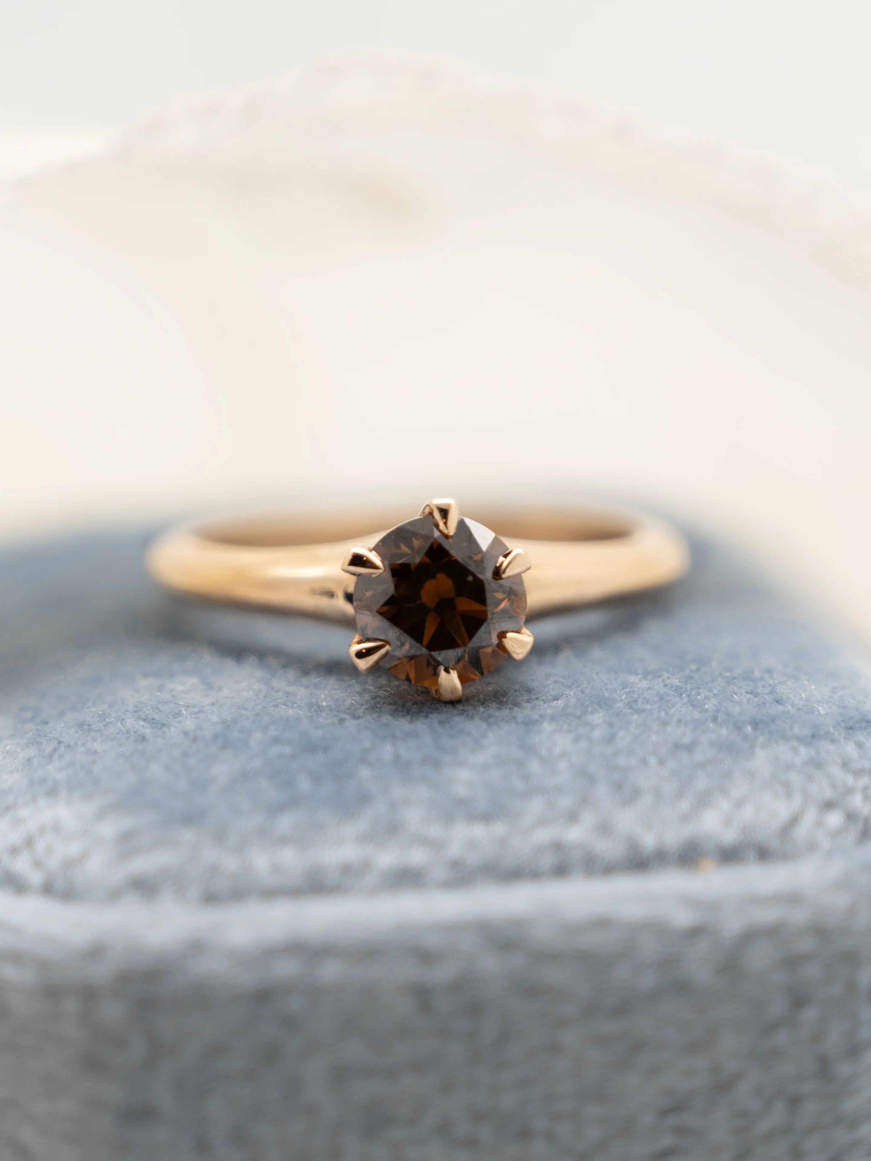 1.03 Cognac Diamond Engagement Ring in 14k - Image 6