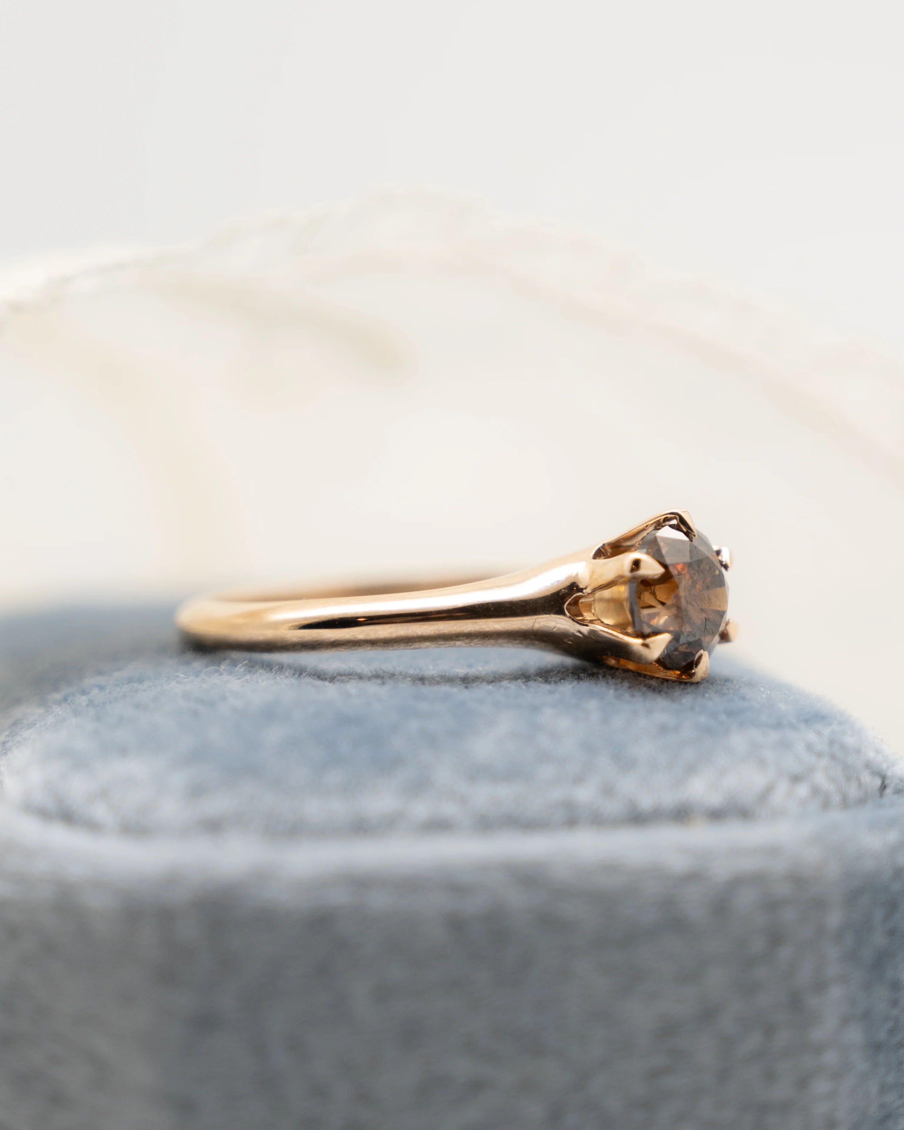 1.03 Cognac Diamond Engagement Ring in 14k - Image 7