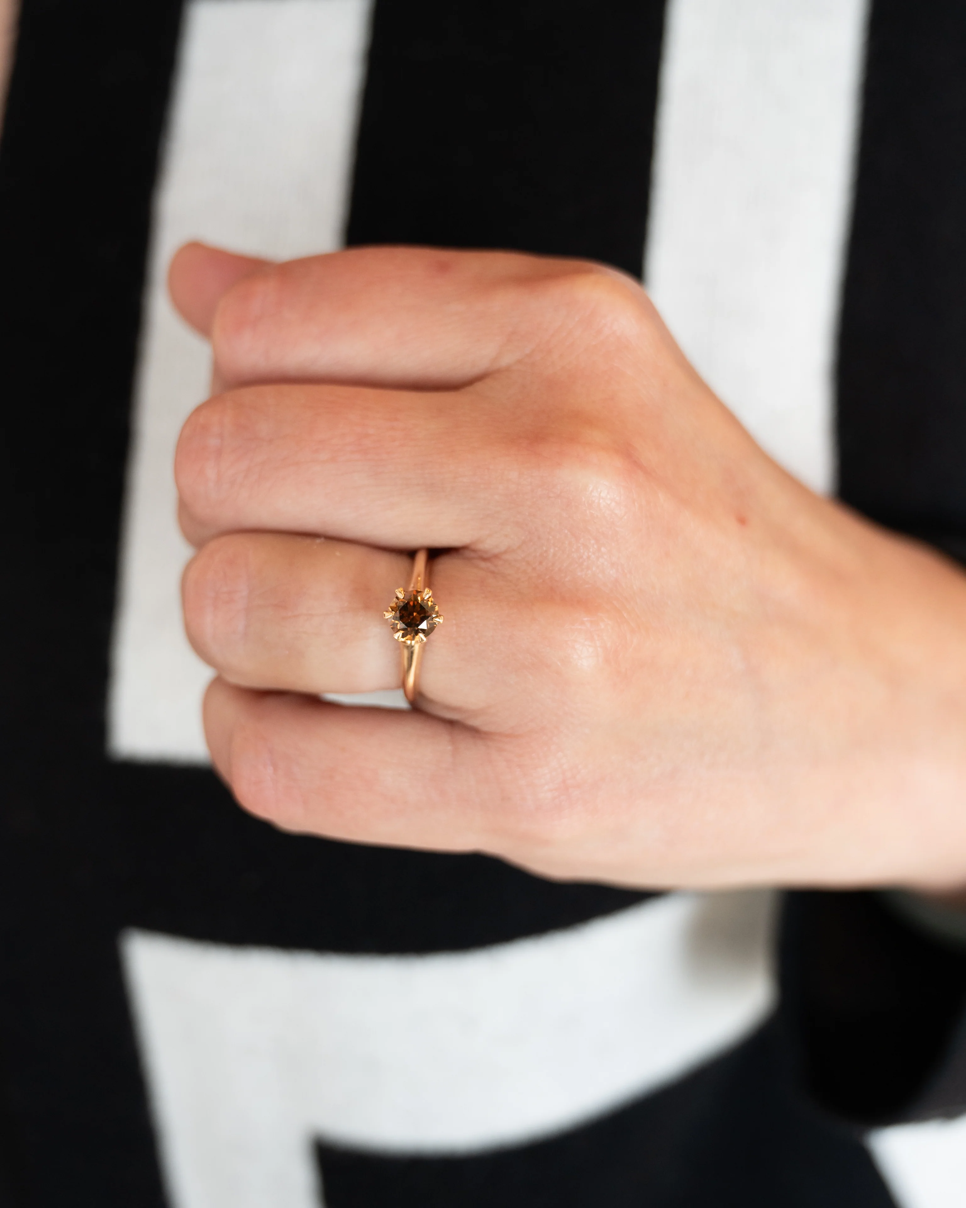 1.03 Cognac Diamond Engagement Ring in 14k - Image 8
