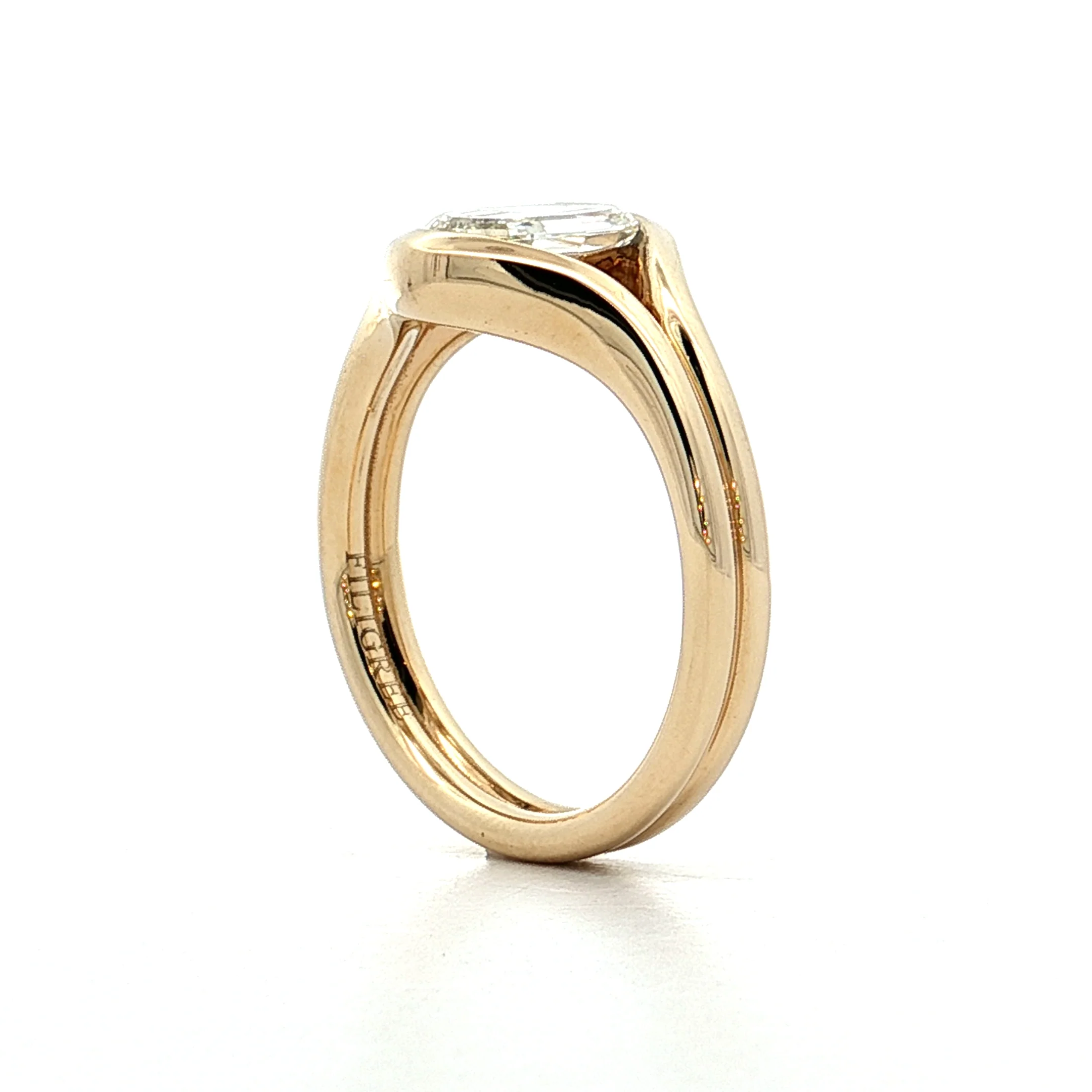 1.03 GIA Oval Step Cut Diamond Engagement Ring 14k - Image 5
