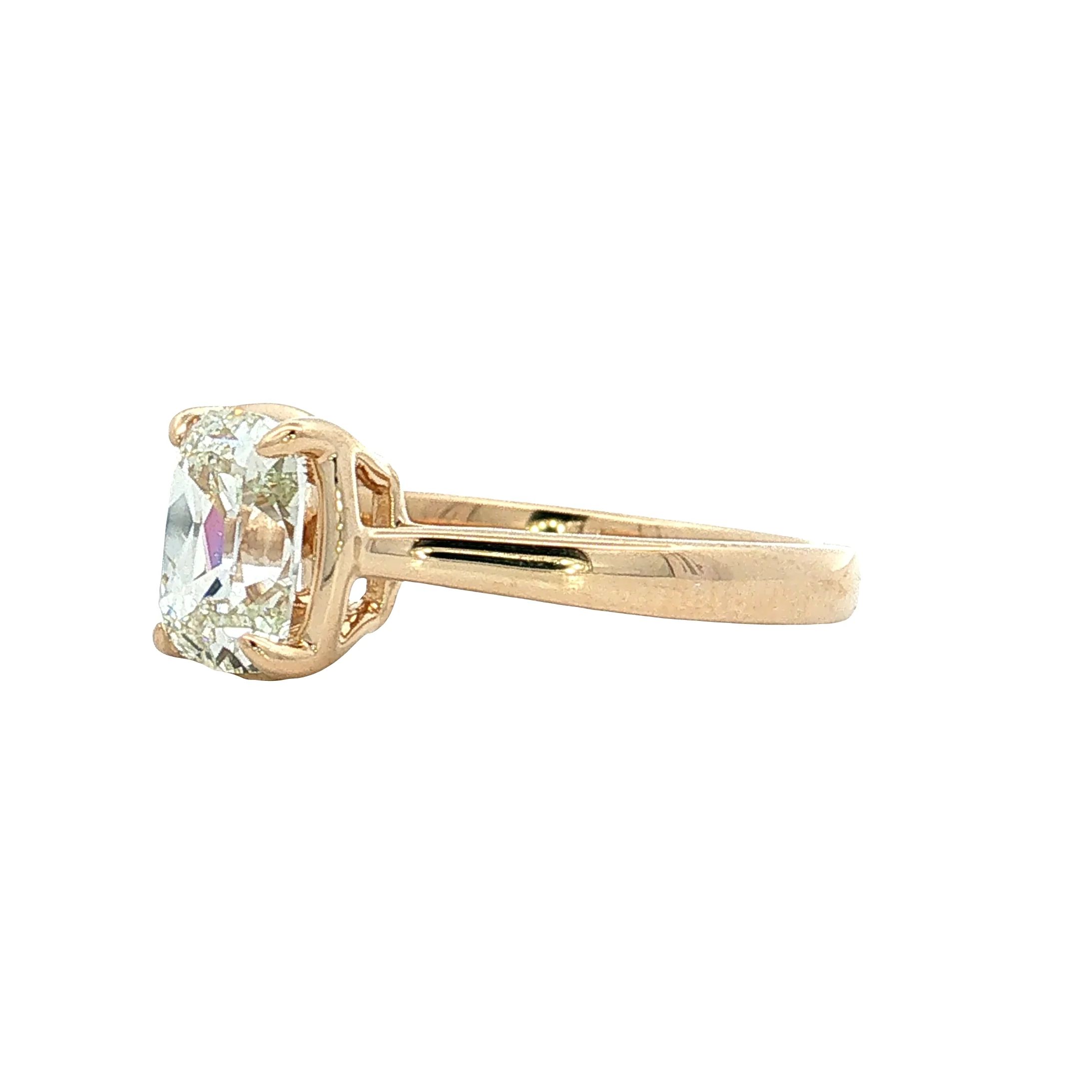 1.03 Old Mine Cushion Diamond Engagement Ring 14k - Image 2