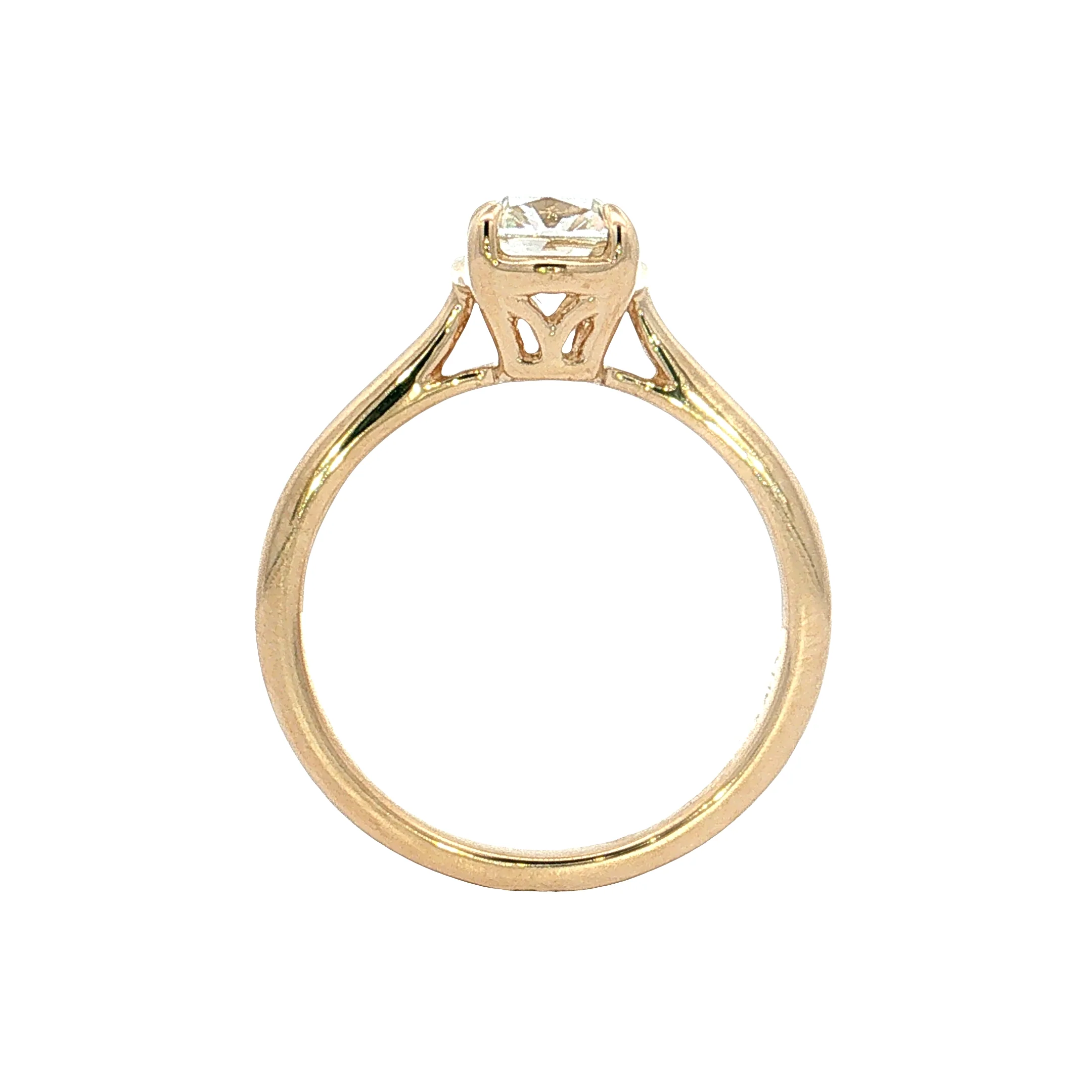 1.03 Old Mine Cushion Diamond Engagement Ring 14k - Image 4