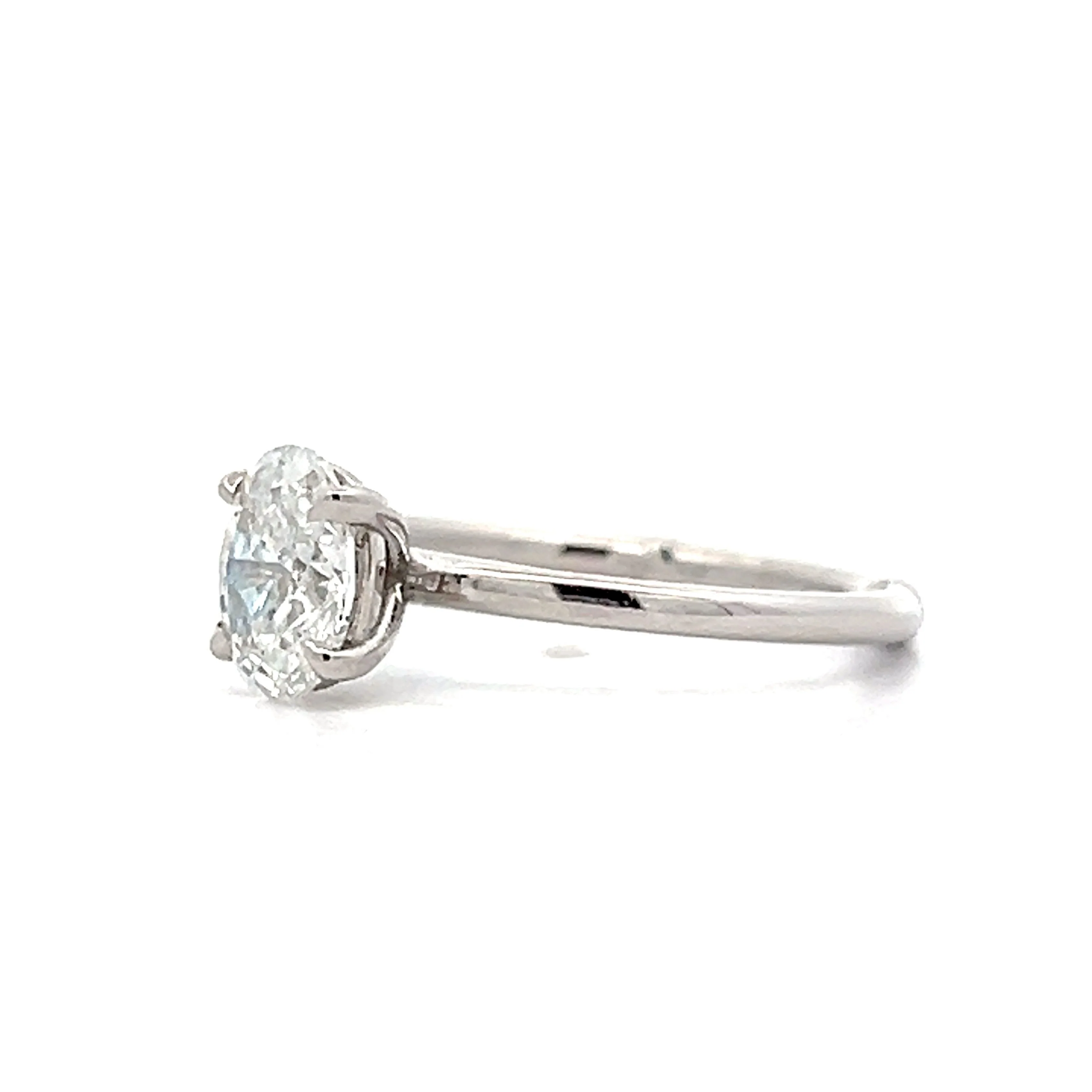 1.03 Oval Diamond Solitaire Engagement Ring in Platinum - Image 2