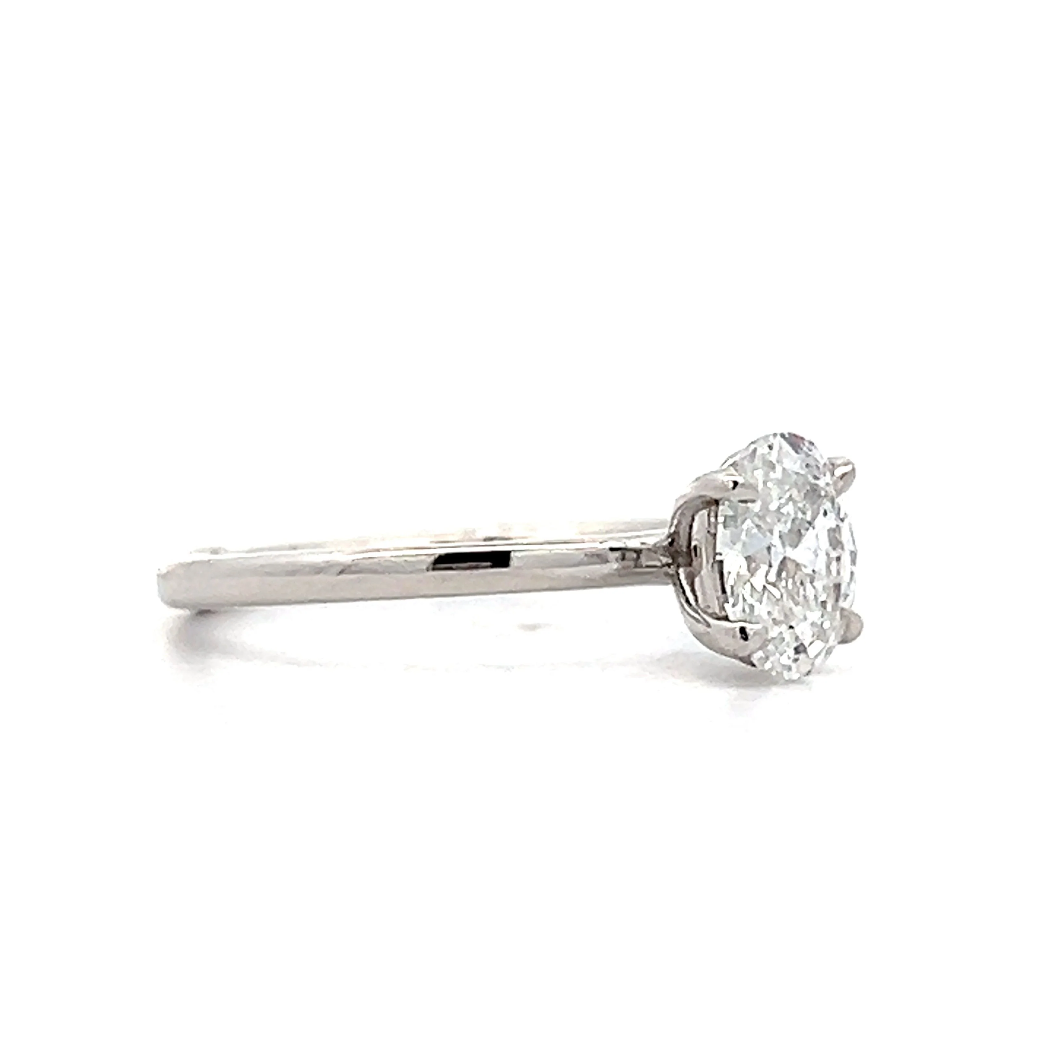 1.03 Oval Diamond Solitaire Engagement Ring in Platinum - Image 3