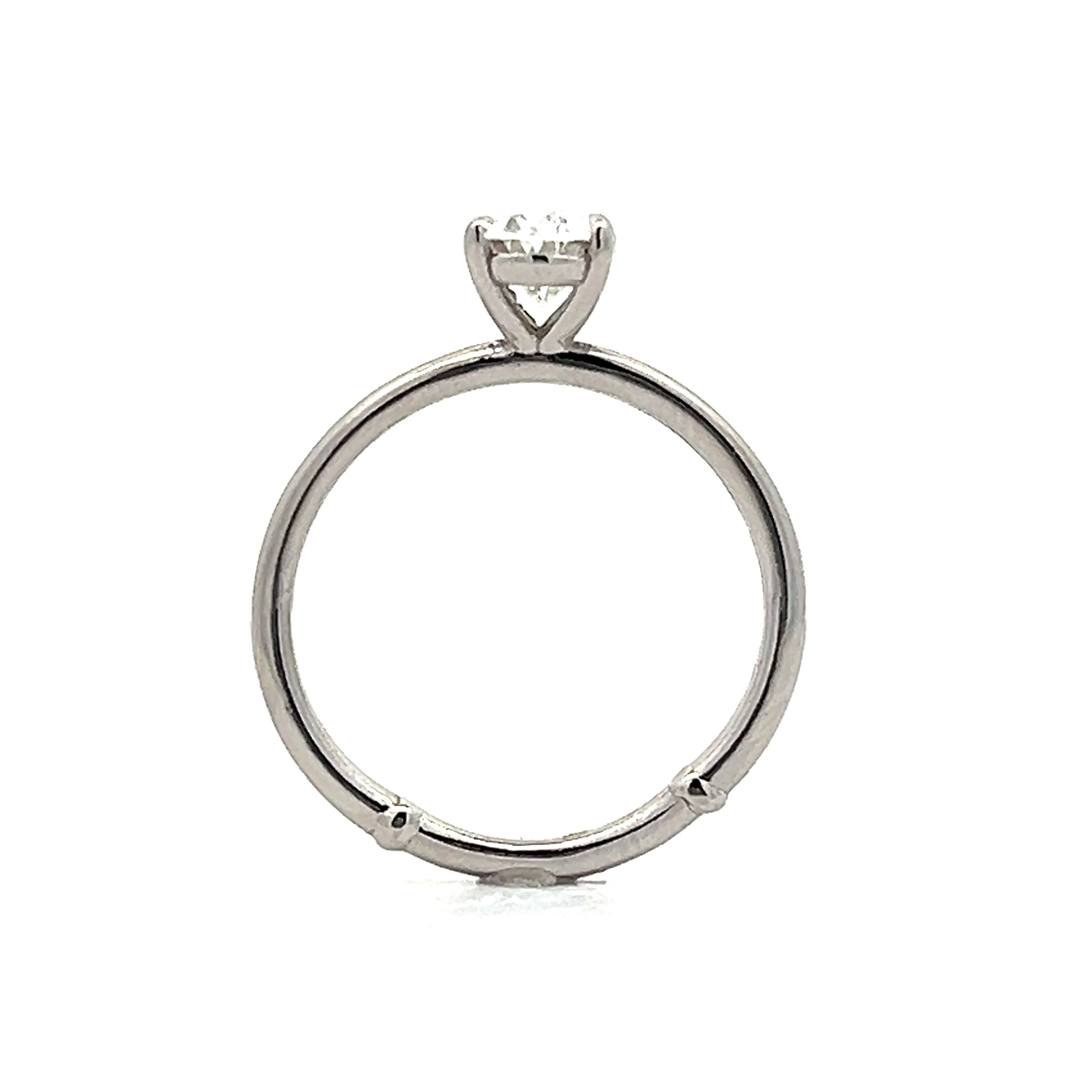 1.03 Oval Diamond Solitaire Engagement Ring in Platinum - Image 4
