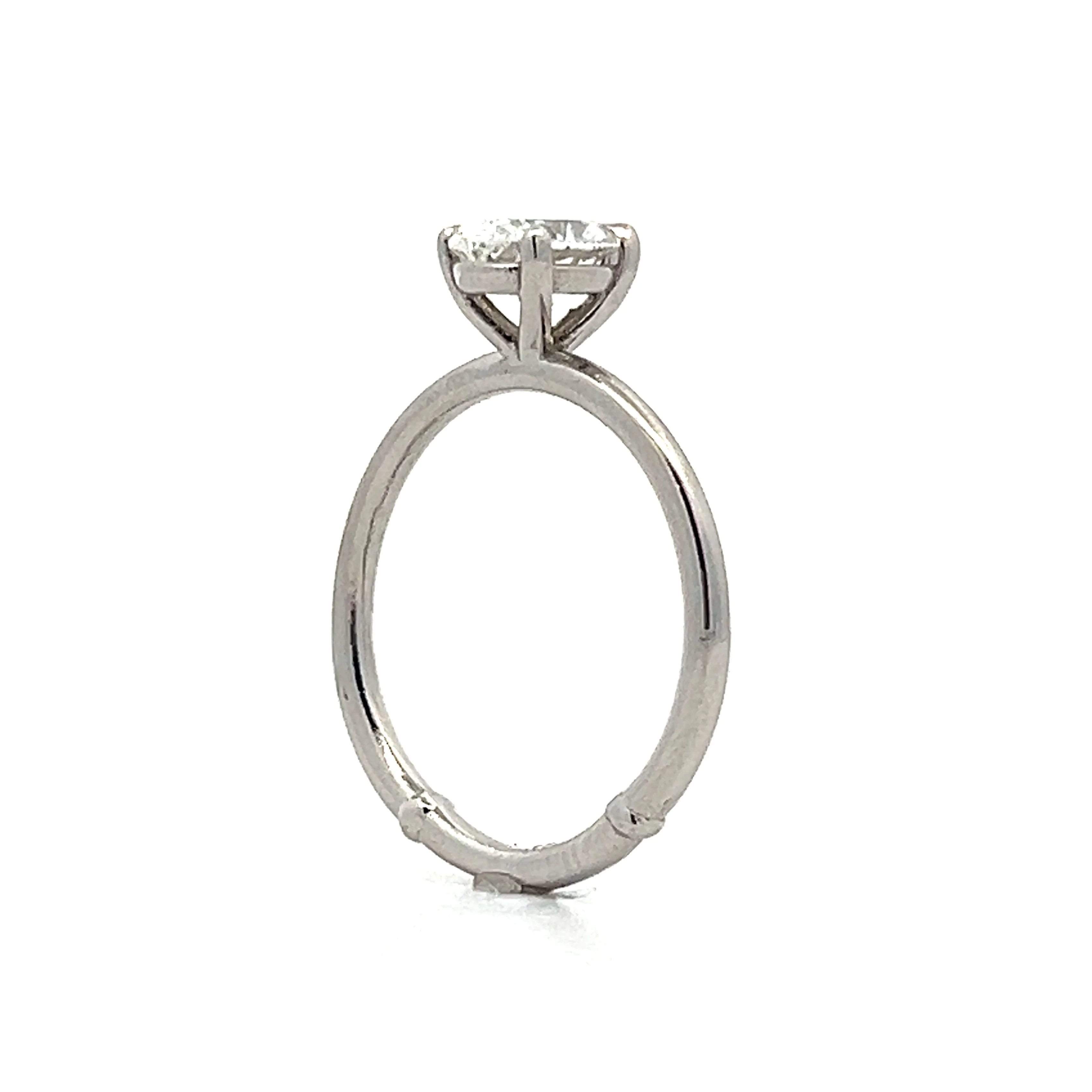 1.03 Oval Diamond Solitaire Engagement Ring in Platinum - Image 5
