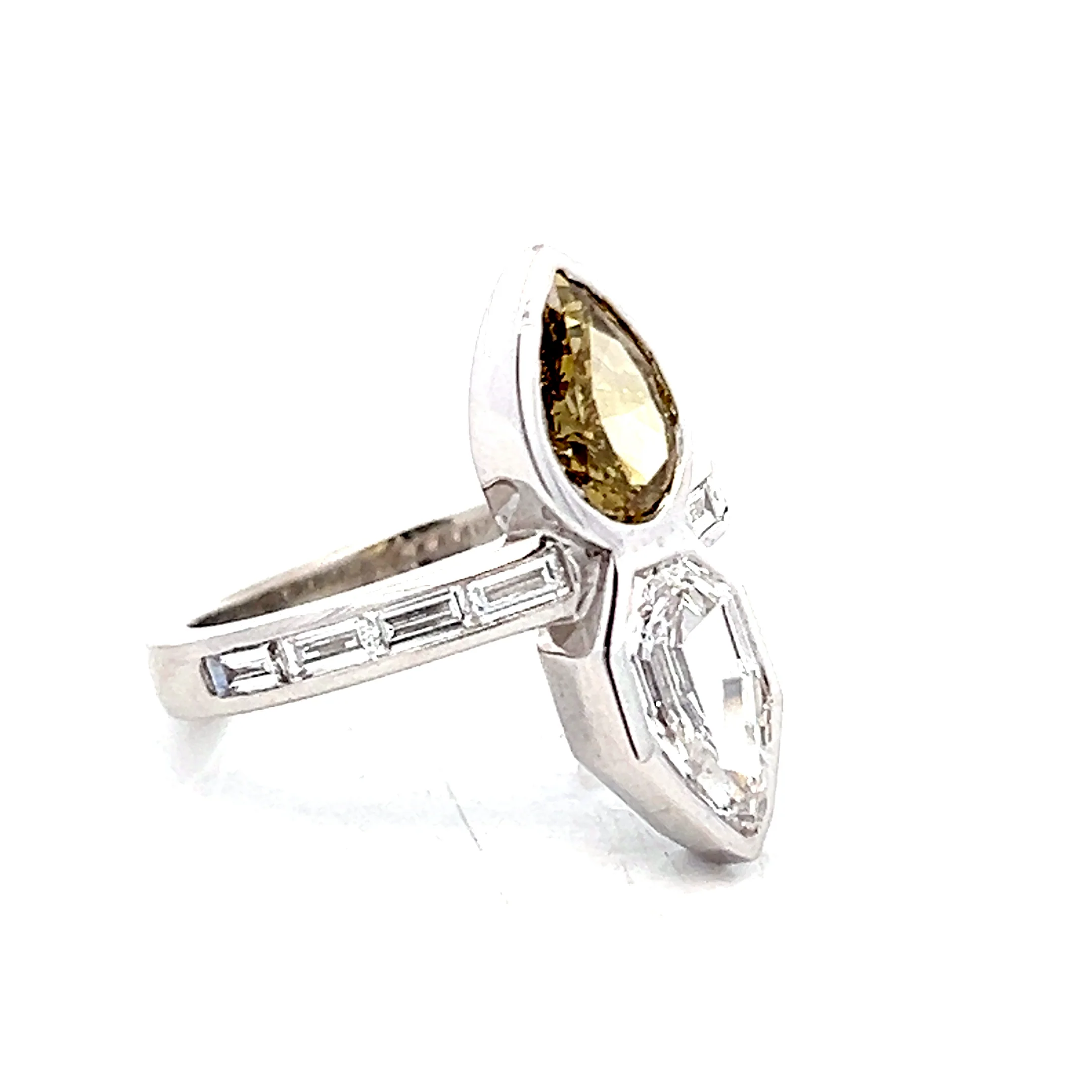 1.03 Pear Diamond Toi Et Moi Engagement Ring Platinum - Image 3