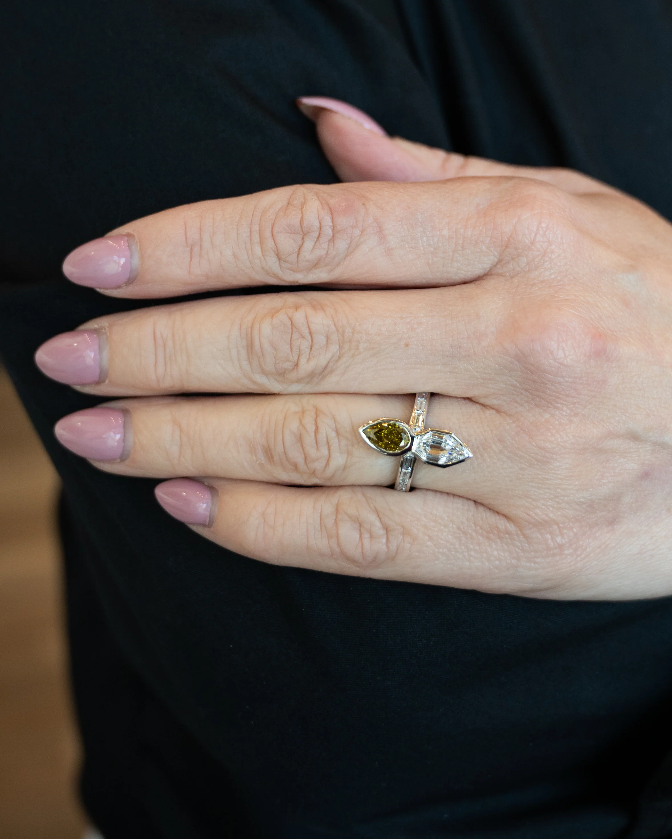 1.03 Pear Diamond Toi Et Moi Engagement Ring Platinum - Image 7