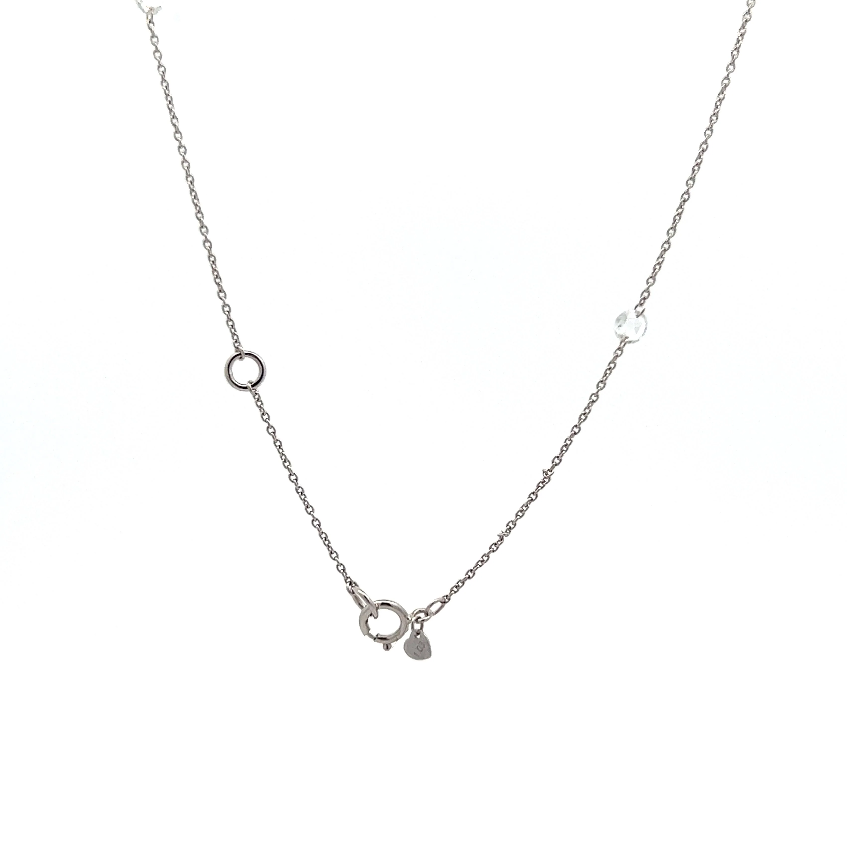 1.03 Rose Cut Diamond Necklace in 18k White Gold - Image 4