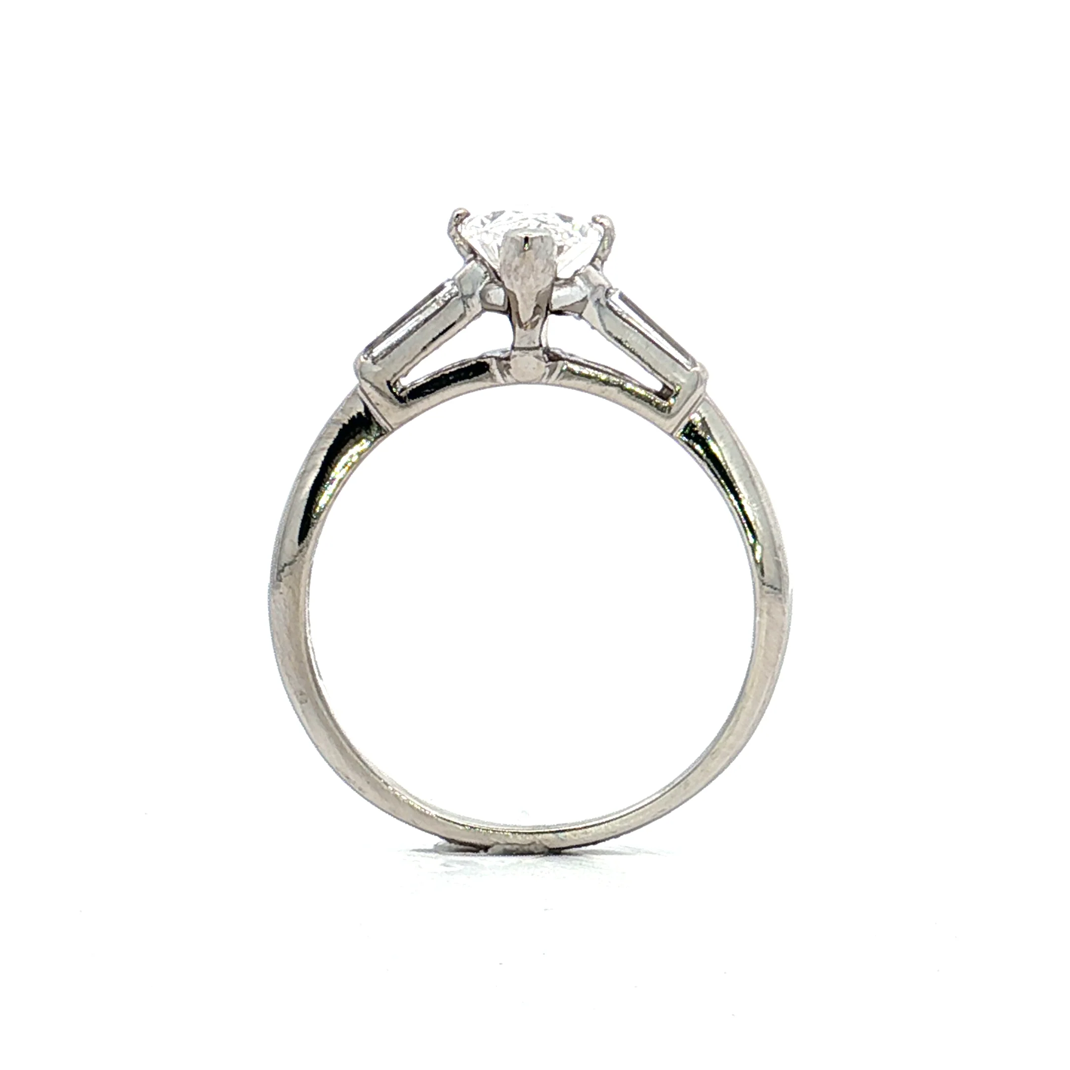 1.03 Vintage Marquise Diamond Engagement Ring Platinum - Image 4