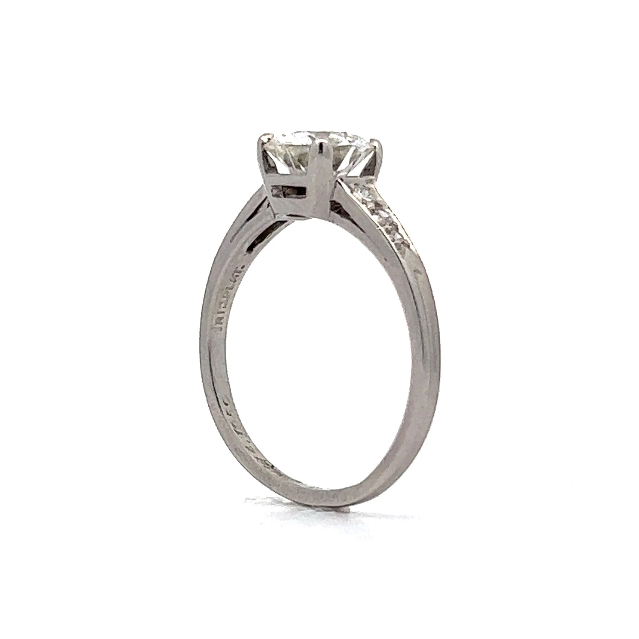 1.03 Vintage Tiffany & Co. Diamond Engagement Ring in Platinum - Image 5