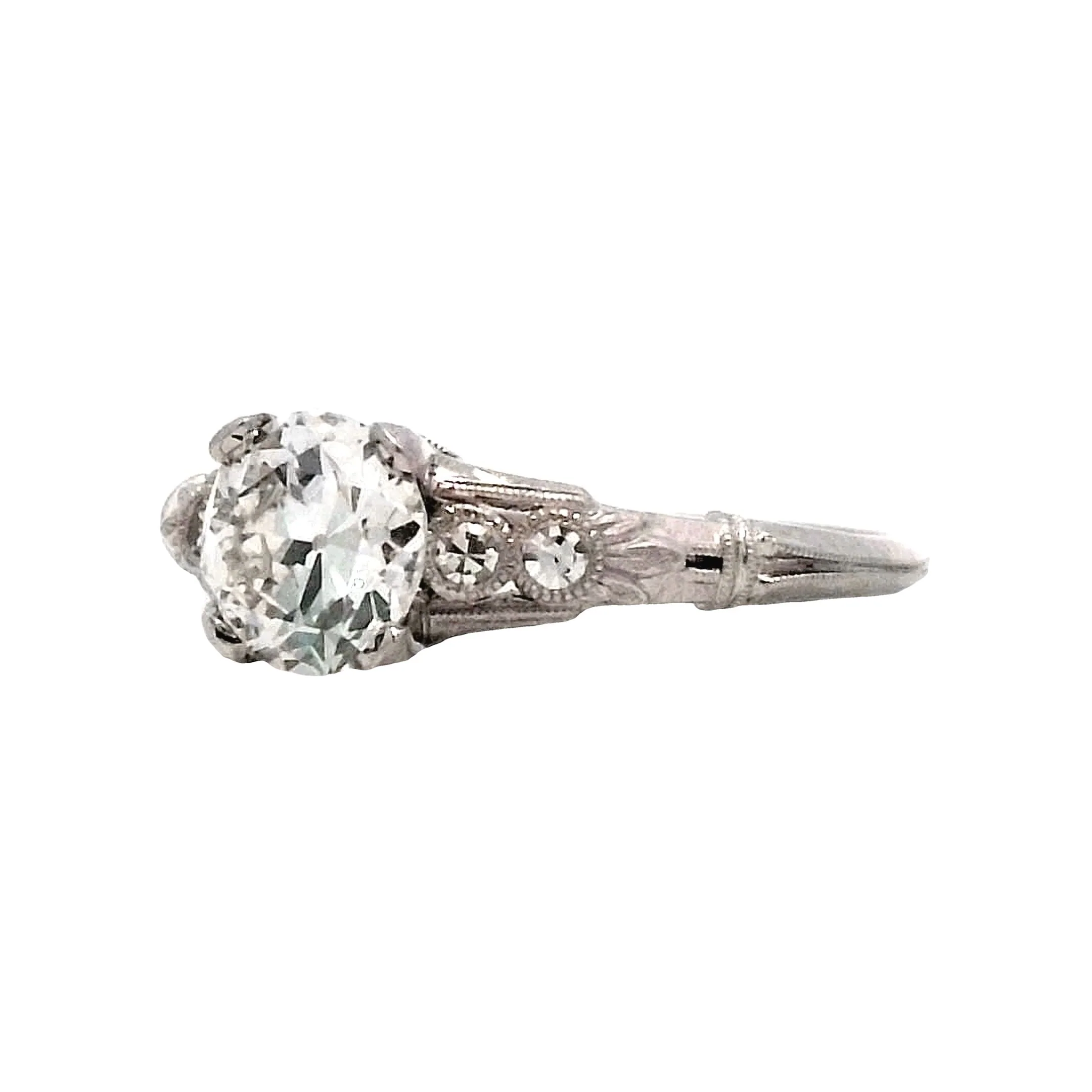 1.04 Antique Old Euro Diamond Engagement Ring - Image 2